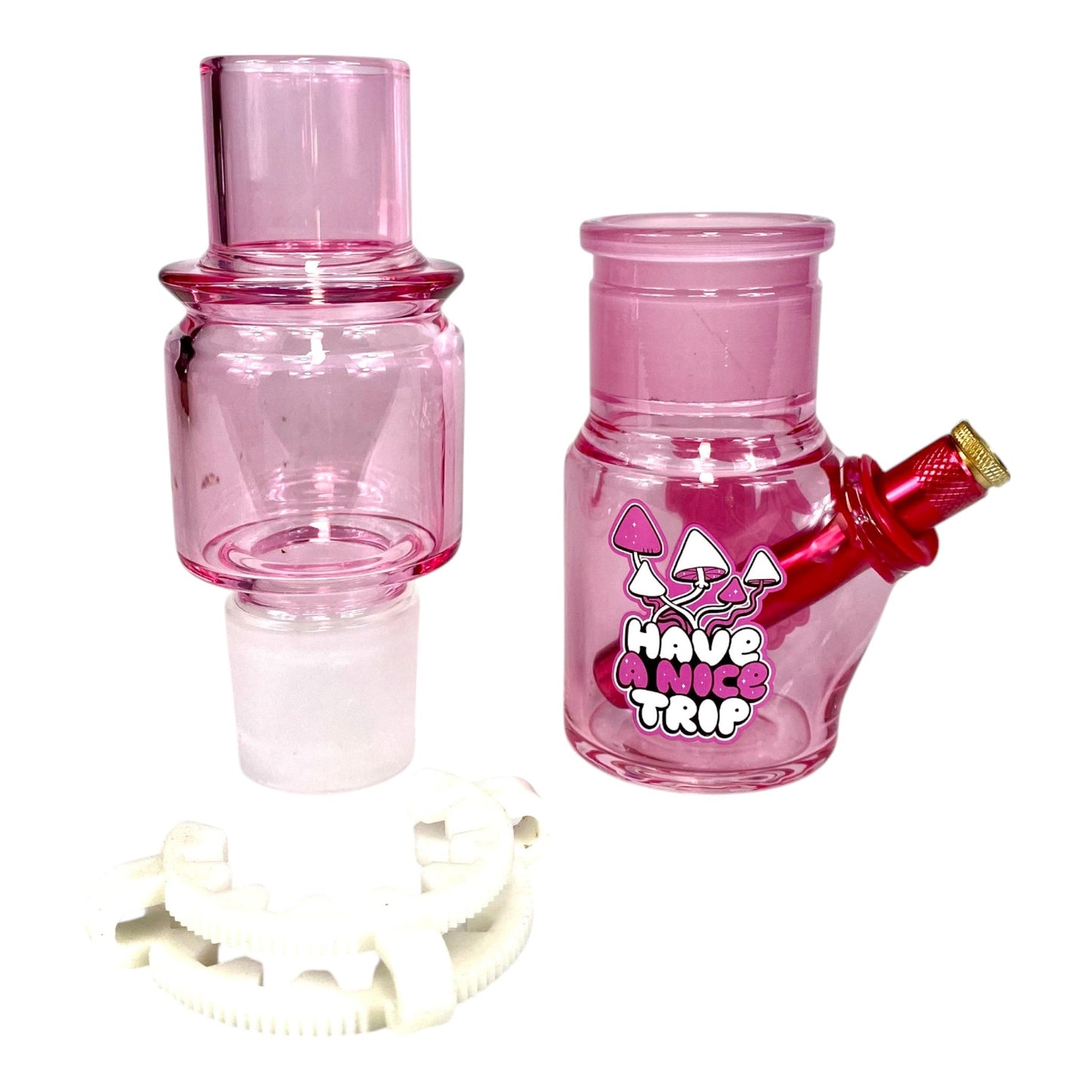 Have a Nice Trip Detachable Glass Bong 24cm Pink - The Bong Baron