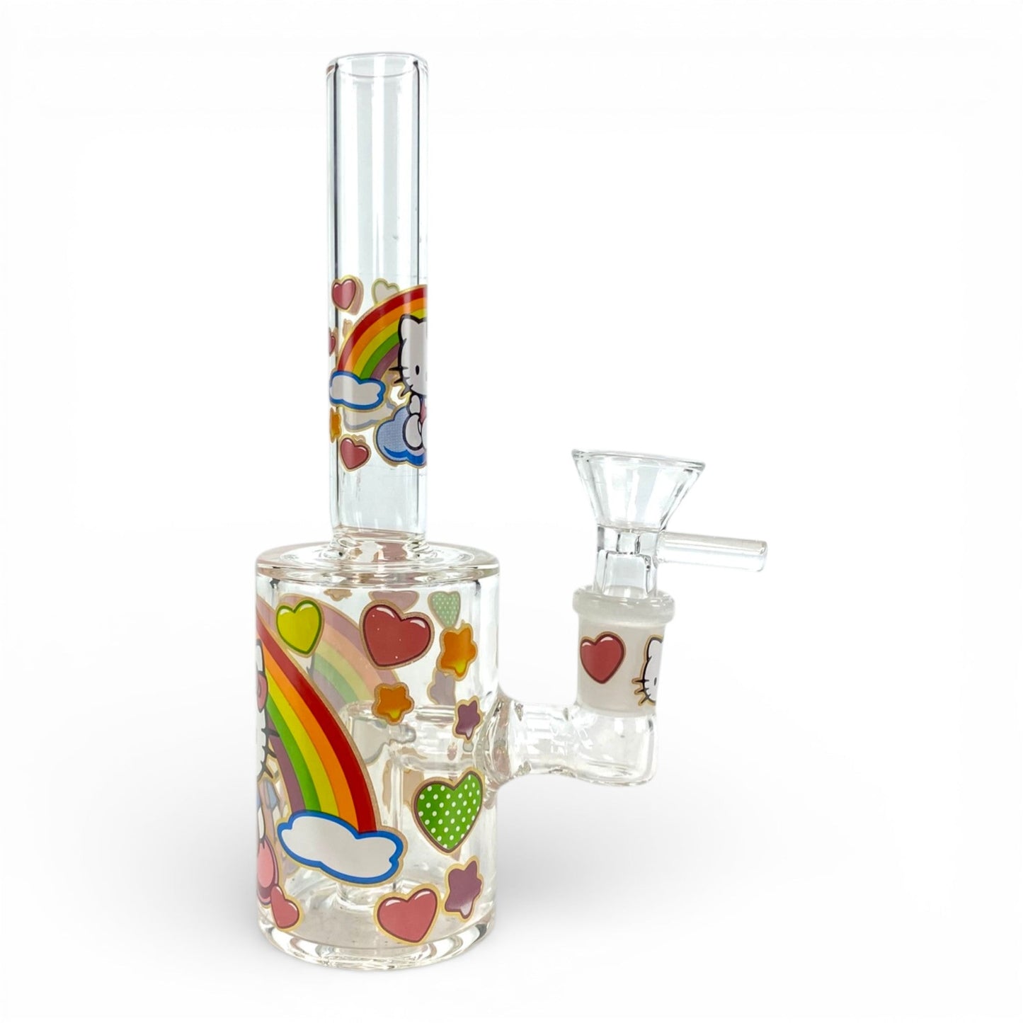 Hello Kitty Hearts and Rainbows Mini Barrel Bong 17cm - The Bong Baron