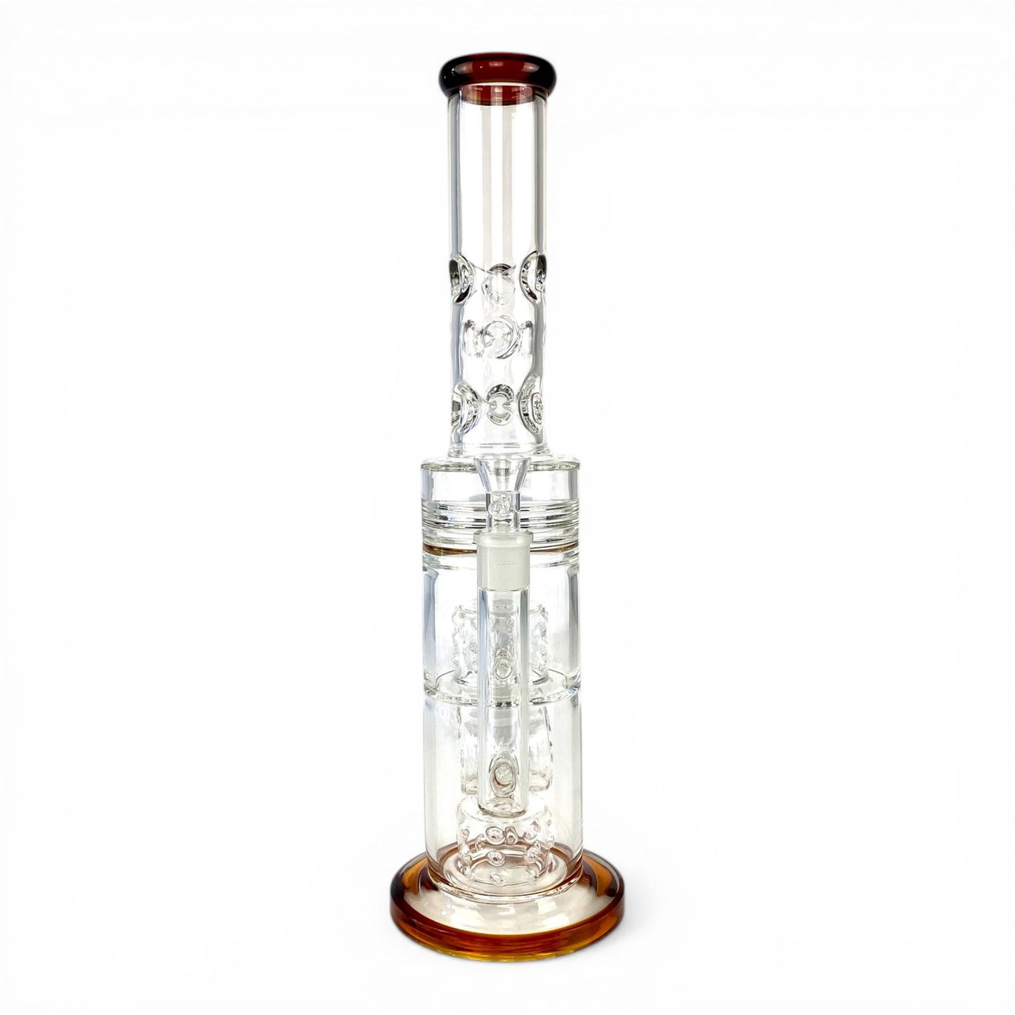 Hydra Dual Shower Perc Bong 43cm Amber - The Bong Baron