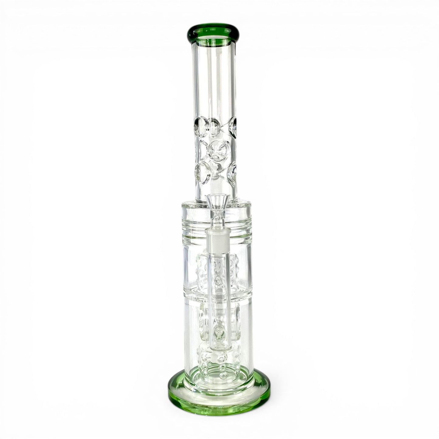 Hydra Dual Shower Perc Bong 43cm Green - The Bong Baron