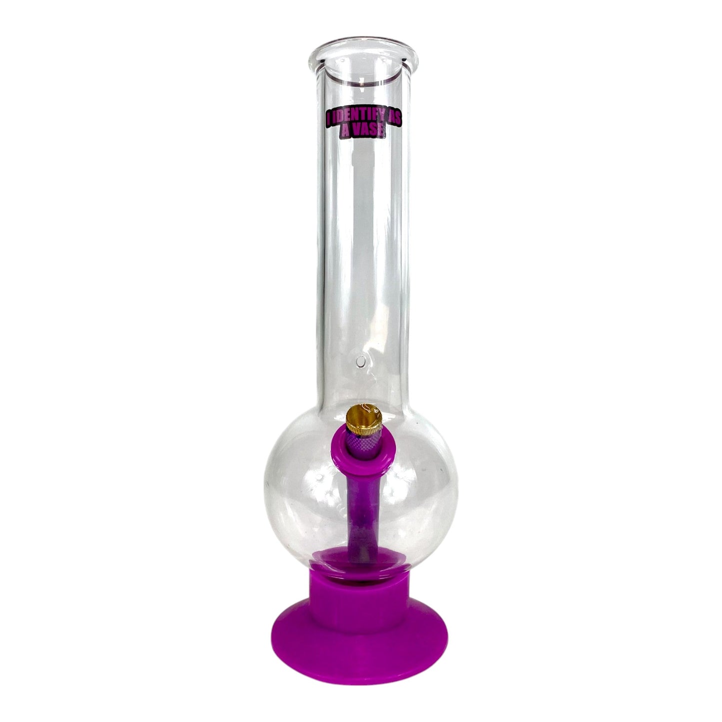"I Identify as a Vase" Bubble Bong 30cm Purple - The Bong Baron