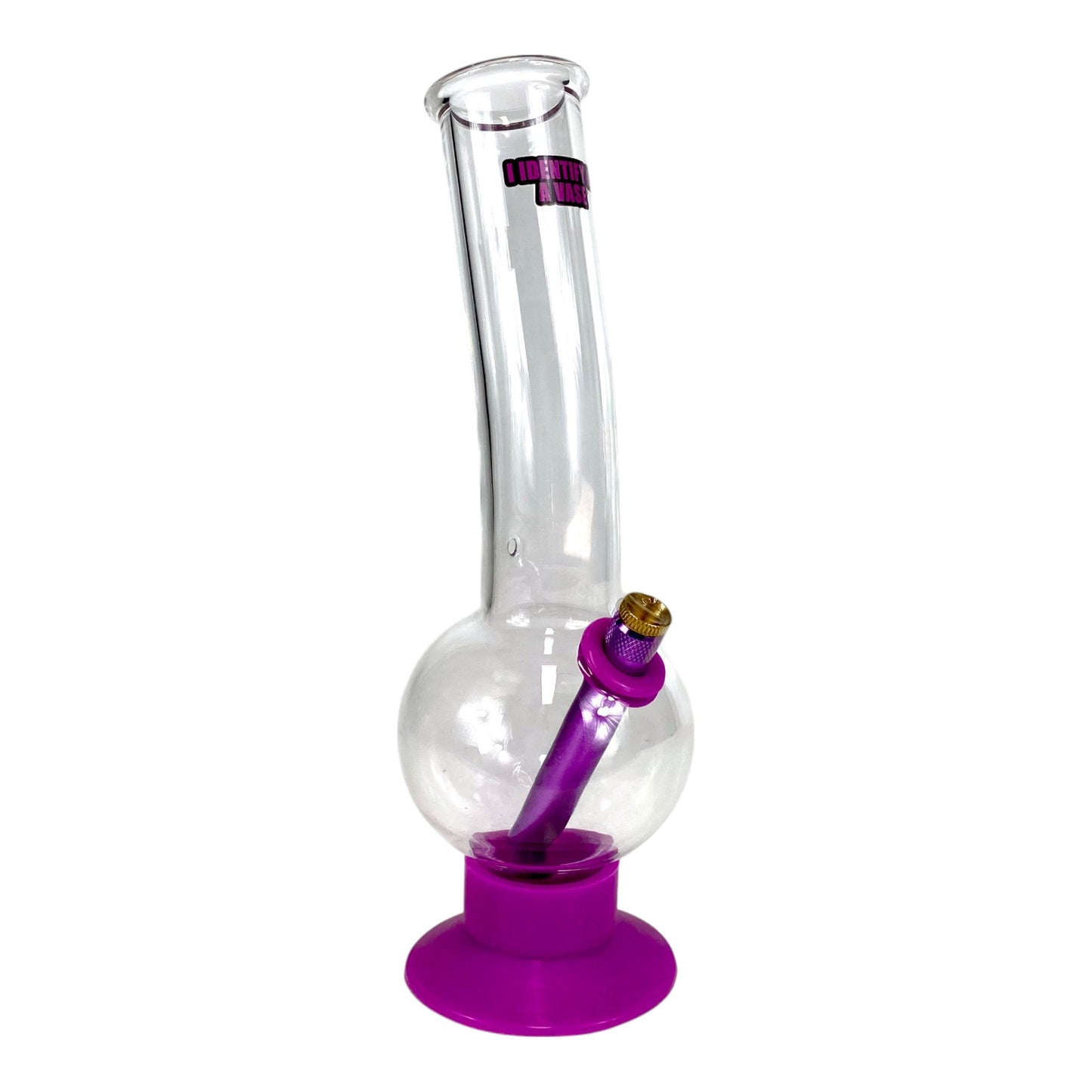 "I Identify as a Vase" Bubble Bong 30cm Purple - The Bong Baron