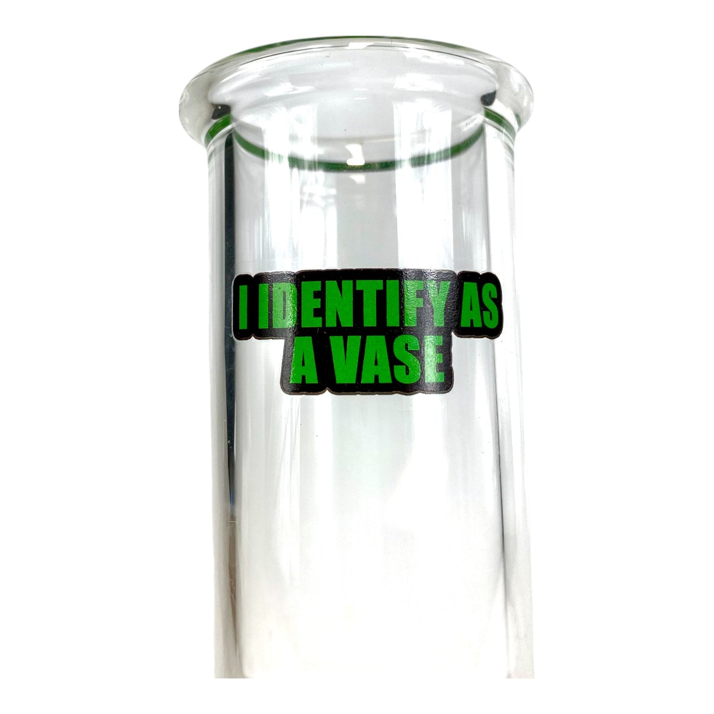 "I Identify as a Vase" Bubble Bong Green 30cm - The Bong Baron