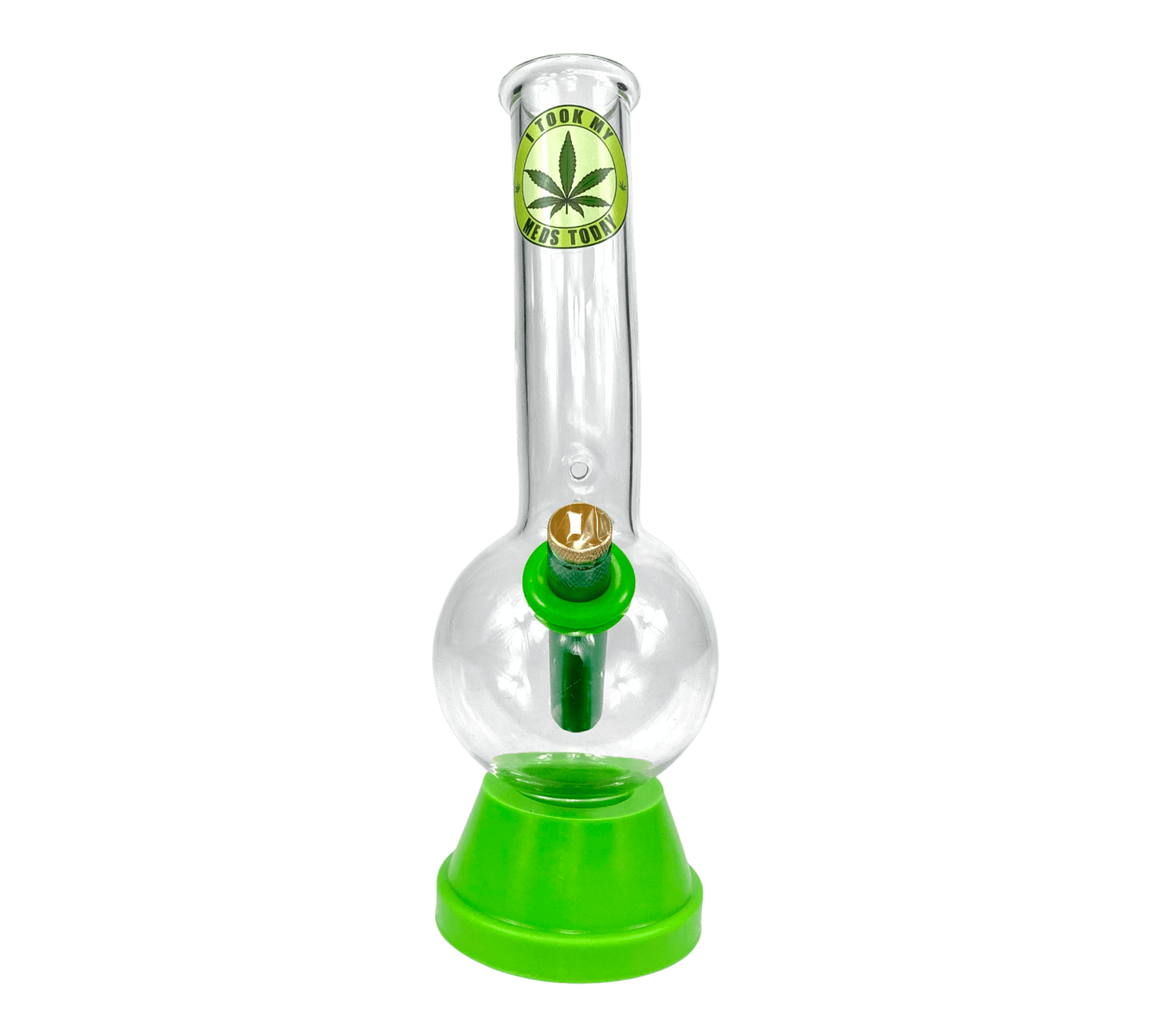 I Took My Meds Today Bubble Bong 25cm Green - The Bong Baron