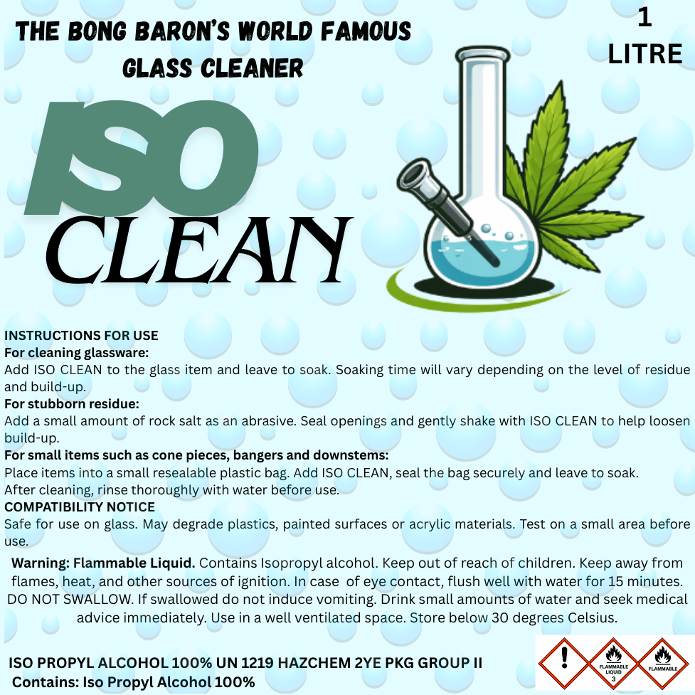 Iso - Clean Bong Cleaner 1 Litre - The Bong Baron
