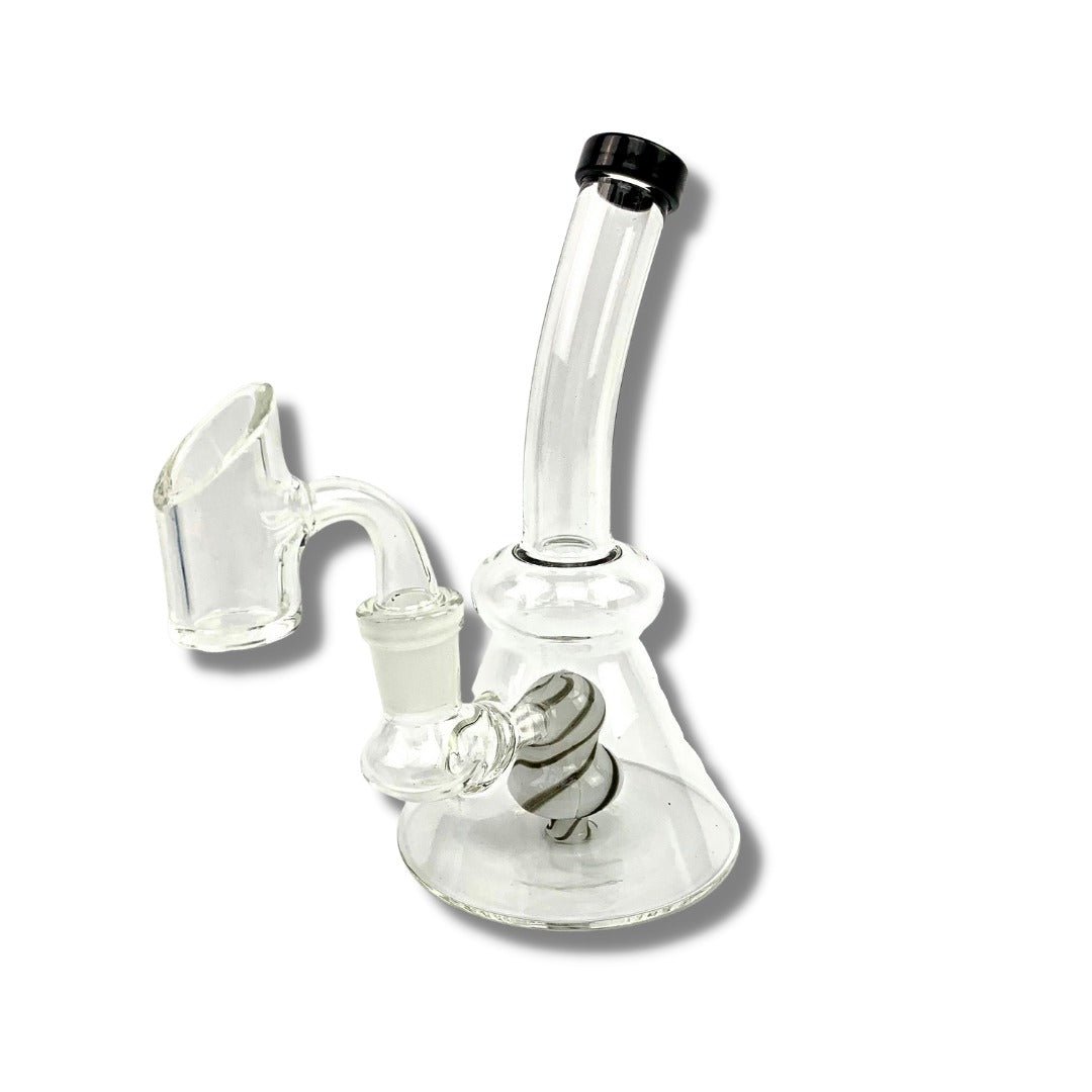 Lollipop Perc Dab Rig and Bong Black and White 16cm - The Bong Baron