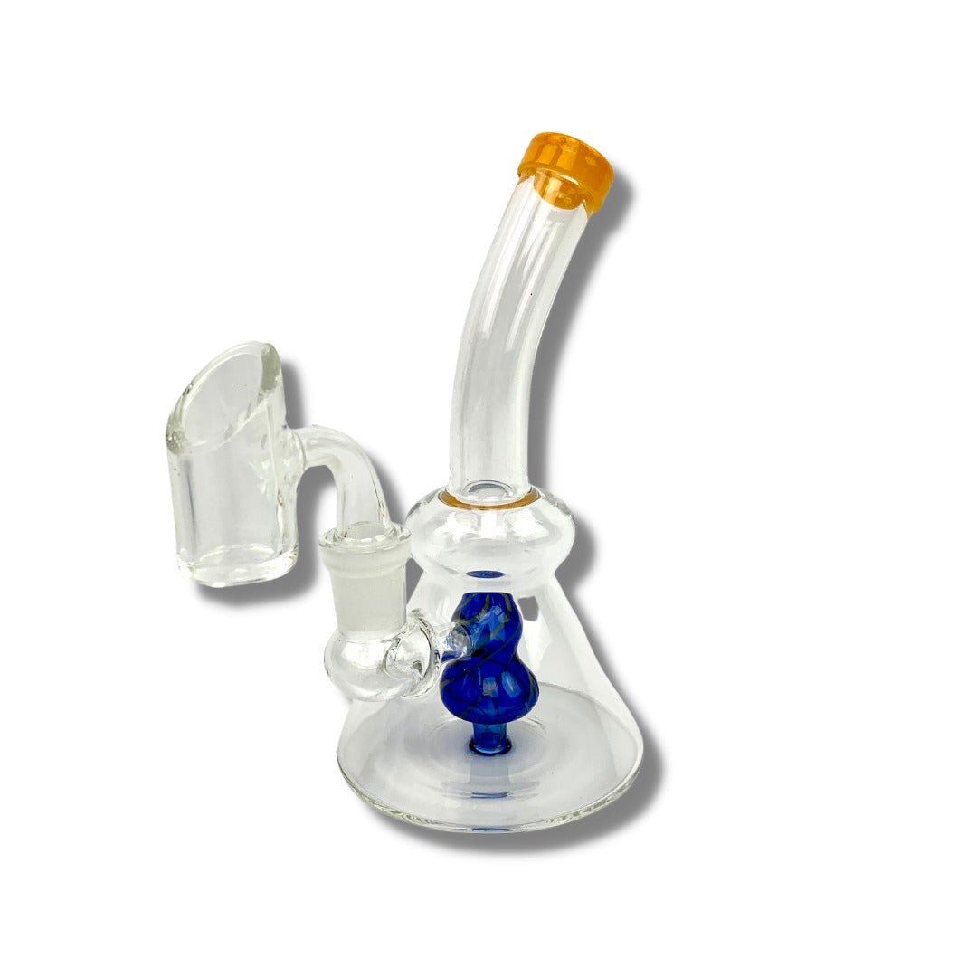 Lollipop Perc Dab Rig and Bong Blue and Orange 16cm - The Bong Baron
