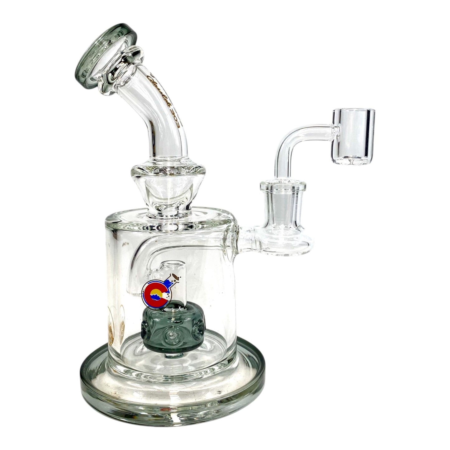 Matrix Perc Bong and Dab Rig 18cm Ash Green - The Bong Baron
