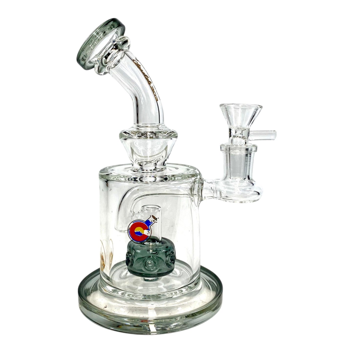 Matrix Perc Bong and Dab Rig 18cm Ash Green - The Bong Baron