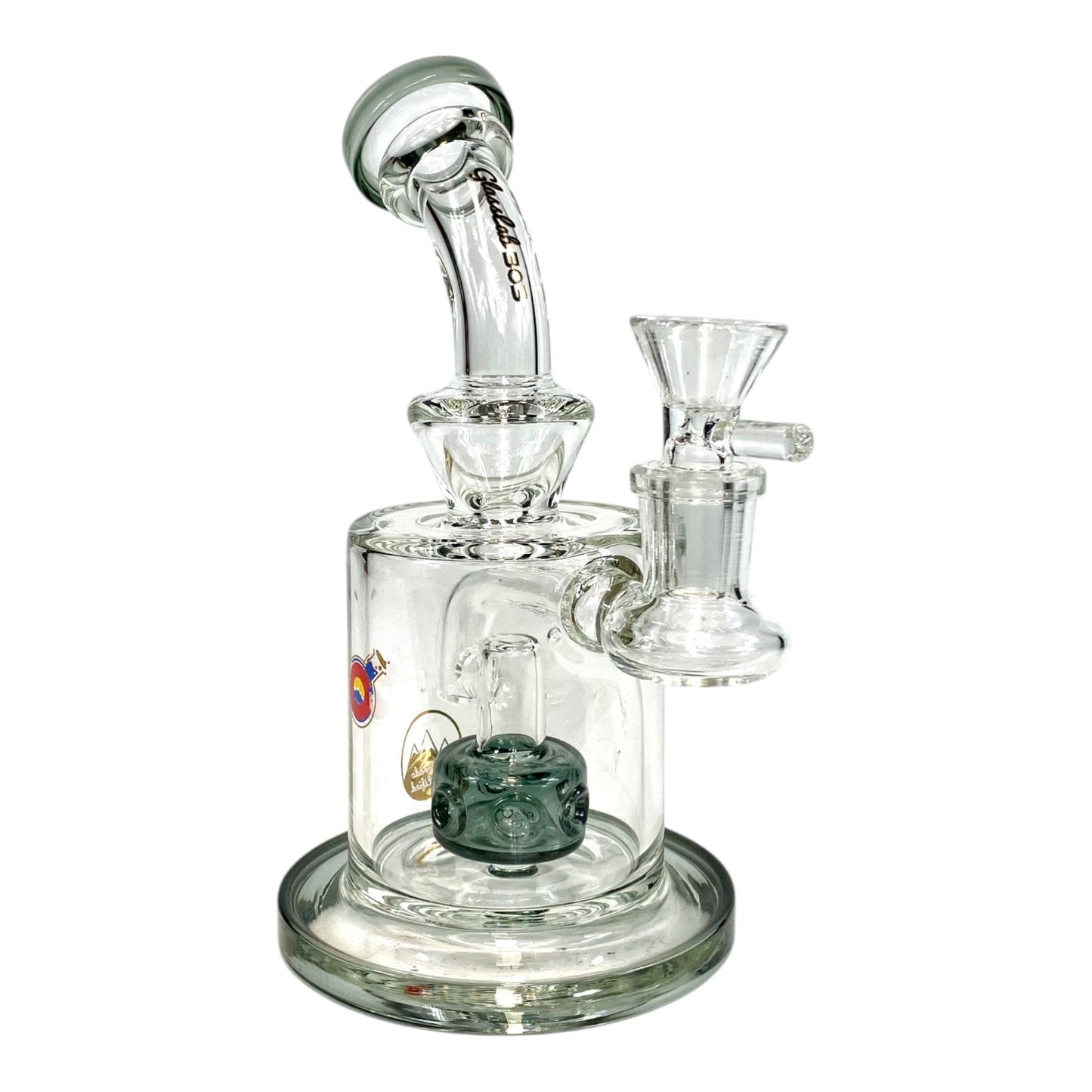 Matrix Perc Bong and Dab Rig 18cm Ash Green - The Bong Baron