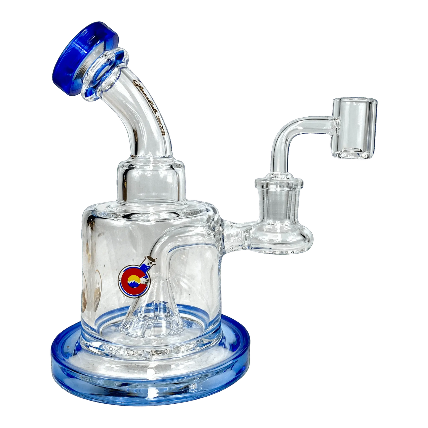 Matrix Perc Bong and Dab Rig – 18cm Blue - The Bong Baron