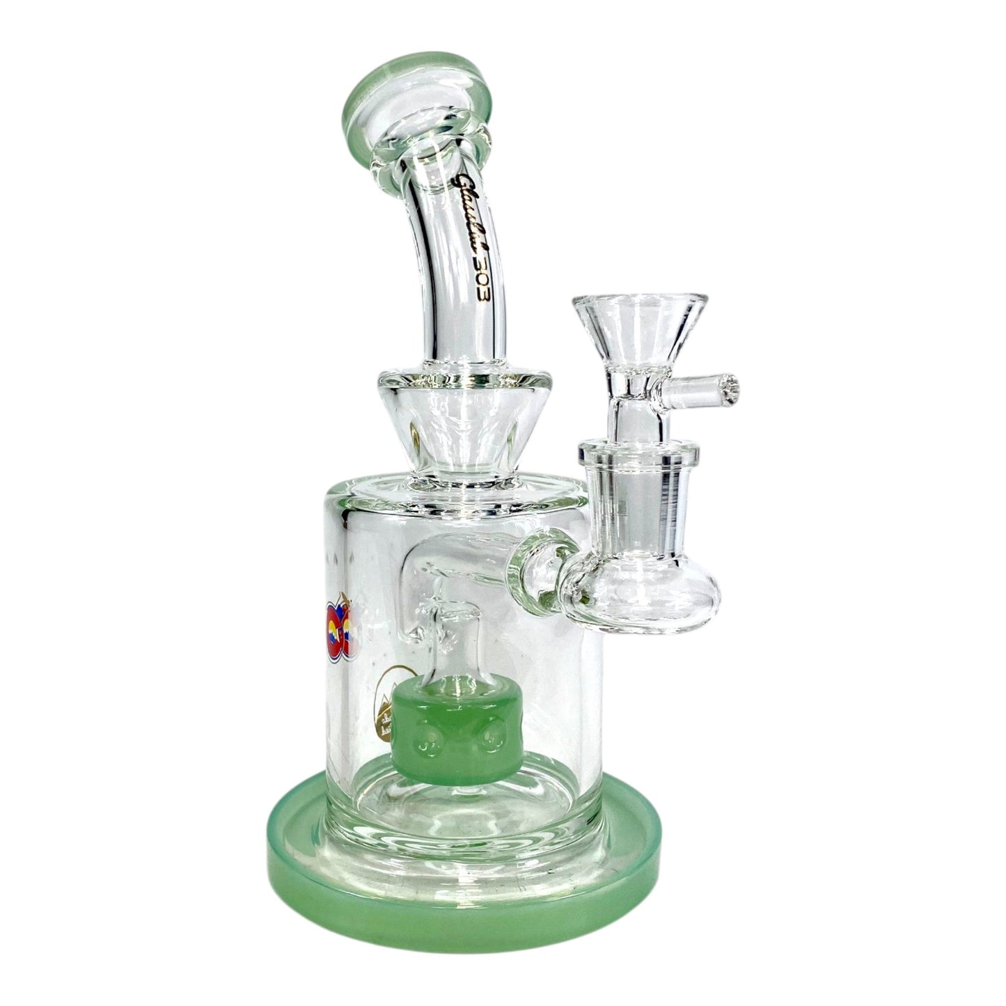 Matrix Perc Bong and Dab Rig – 18cm Green - The Bong Baron
