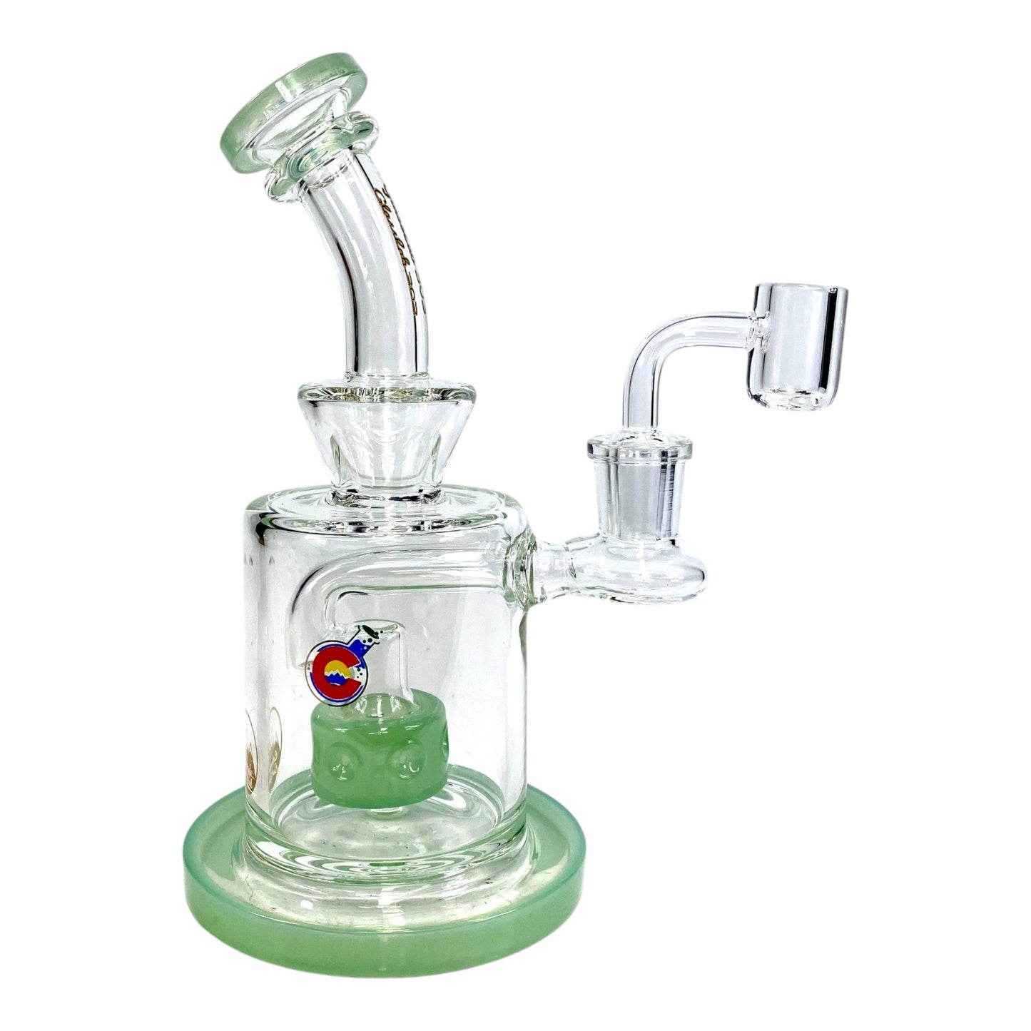 Matrix Perc Bong and Dab Rig – 18cm Green - The Bong Baron