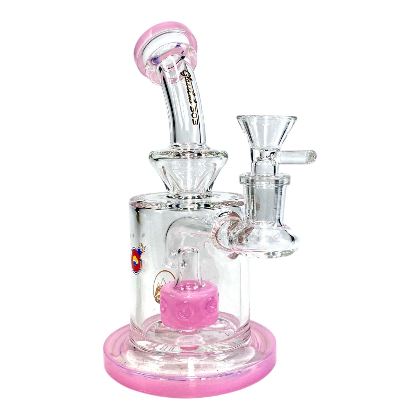 Matrix Perc Bong and Dab Rig – 18cm Pink - The Bong Baron