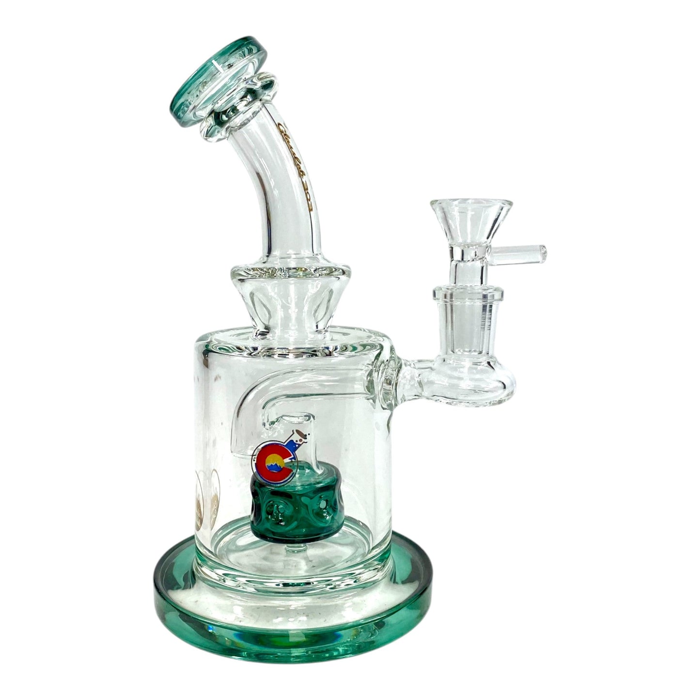 Matrix Perc Bong and Dab Rig – 18cm Teal - The Bong Baron