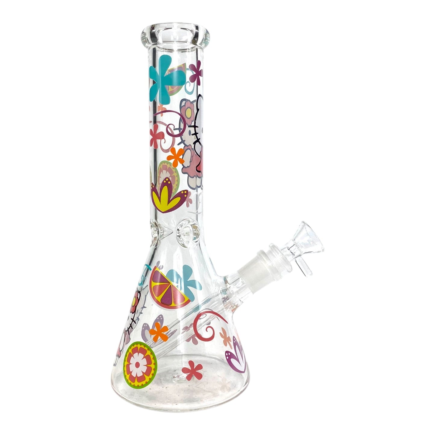 Mello Kitty Flowers Beaker Bong 25cm - The Bong Baron