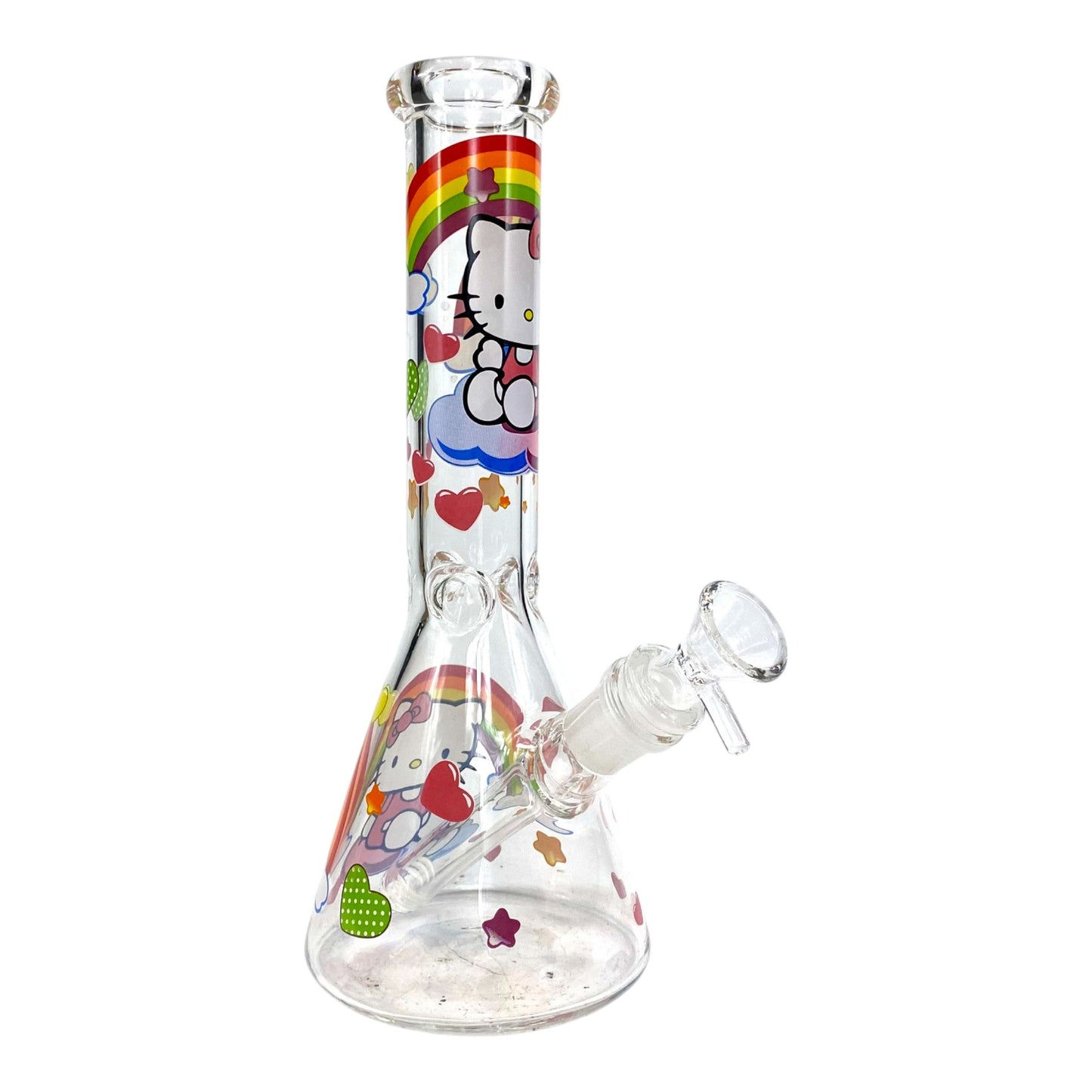 Mello Kitty Hearts and Rainbows Beaker Bong 25cm - The Bong Baron