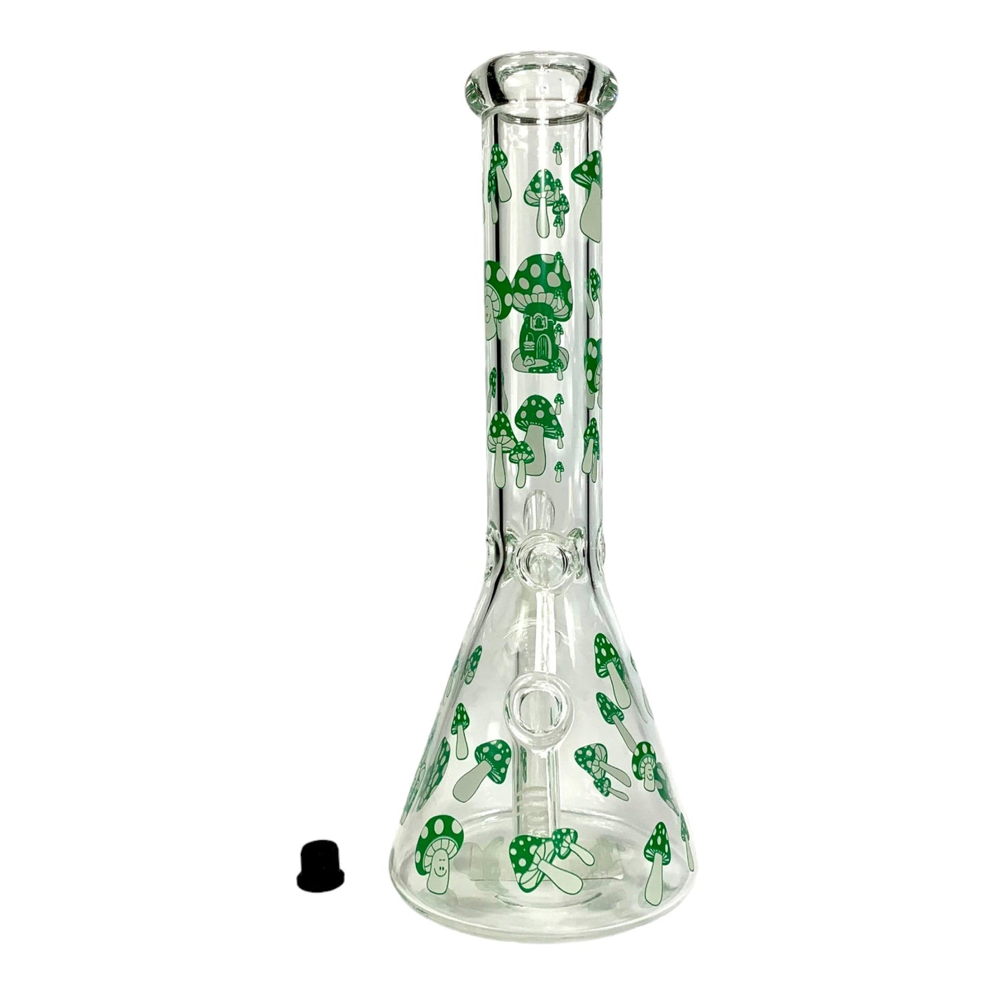 Mushroom Beaker Bong 25cm Glow in Dark Green - The Bong Baron