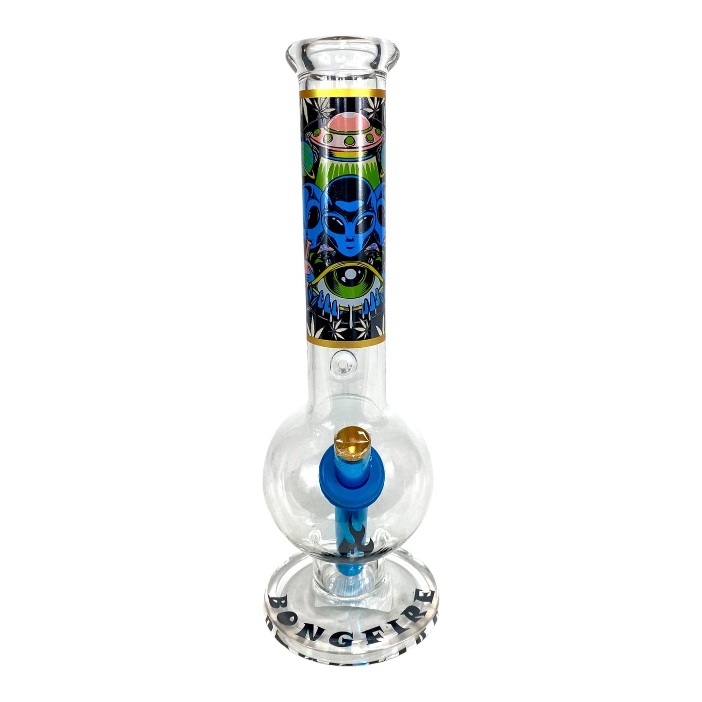 MWP Alien Abduction Bongfire Glass Bottom Bonza Bong 28cm - The Bong Baron