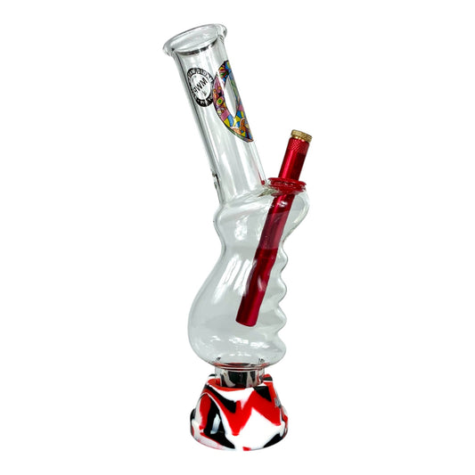 MWP Gripper Bong Peace Sign Red 30cm - The Bong Baron