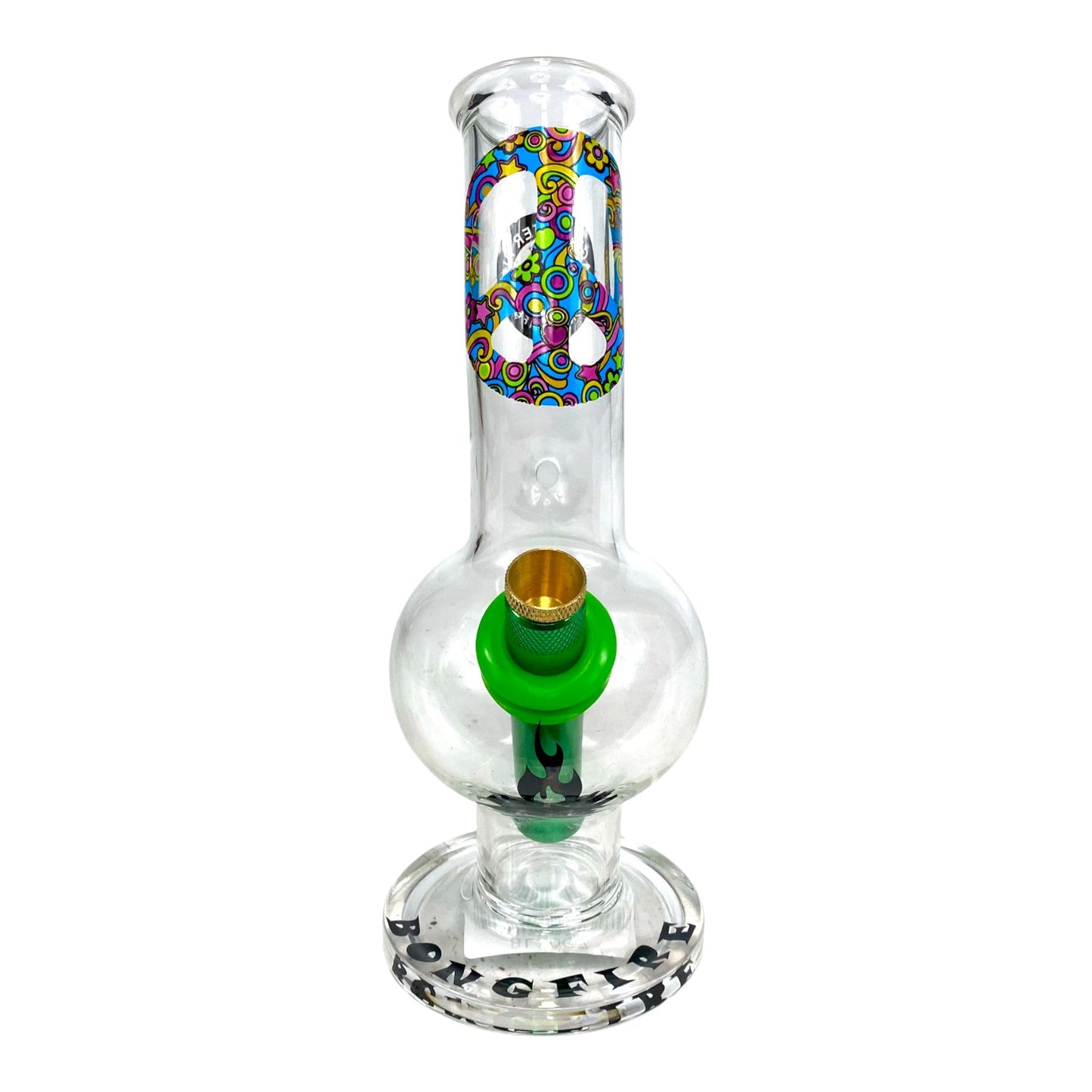 MWP Peace Bongfire Glass Bottom Bonza Bong 20cm - The Bong Baron