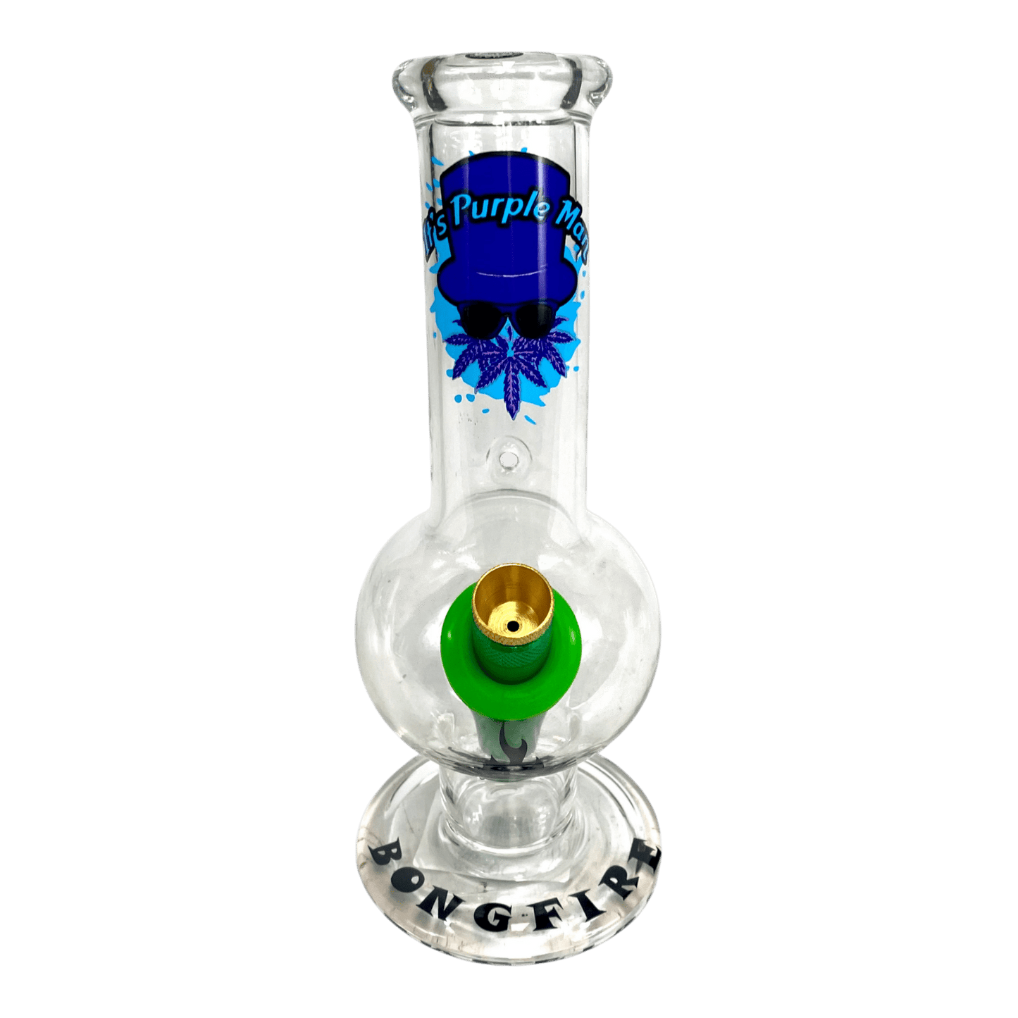MWP Purple Man Bongfire Glass Bottom Bonza Bong 20cm - The Bong Baron