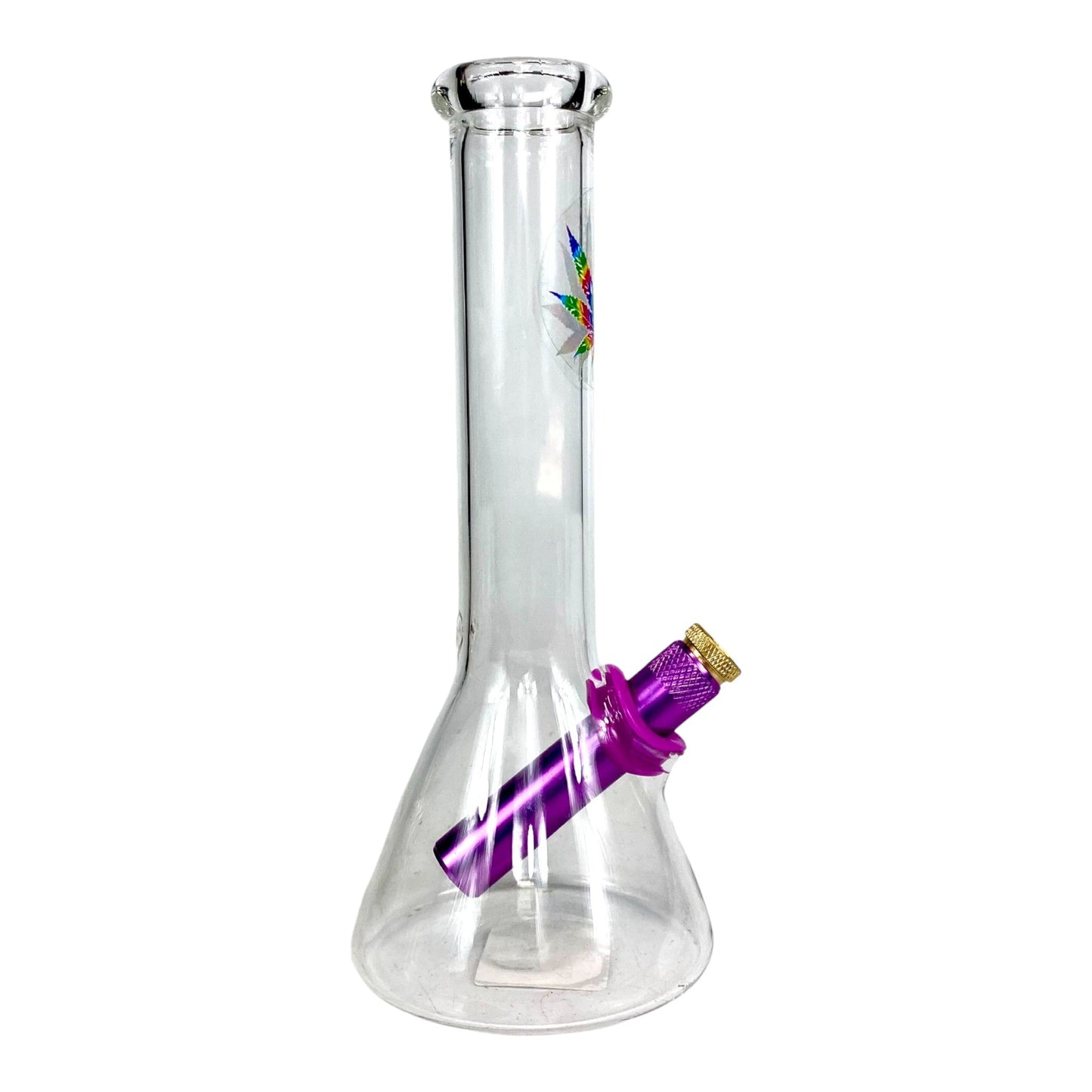 MWP Rainbow Leaf Bonza Beaker Bong 20cm - The Bong Baron