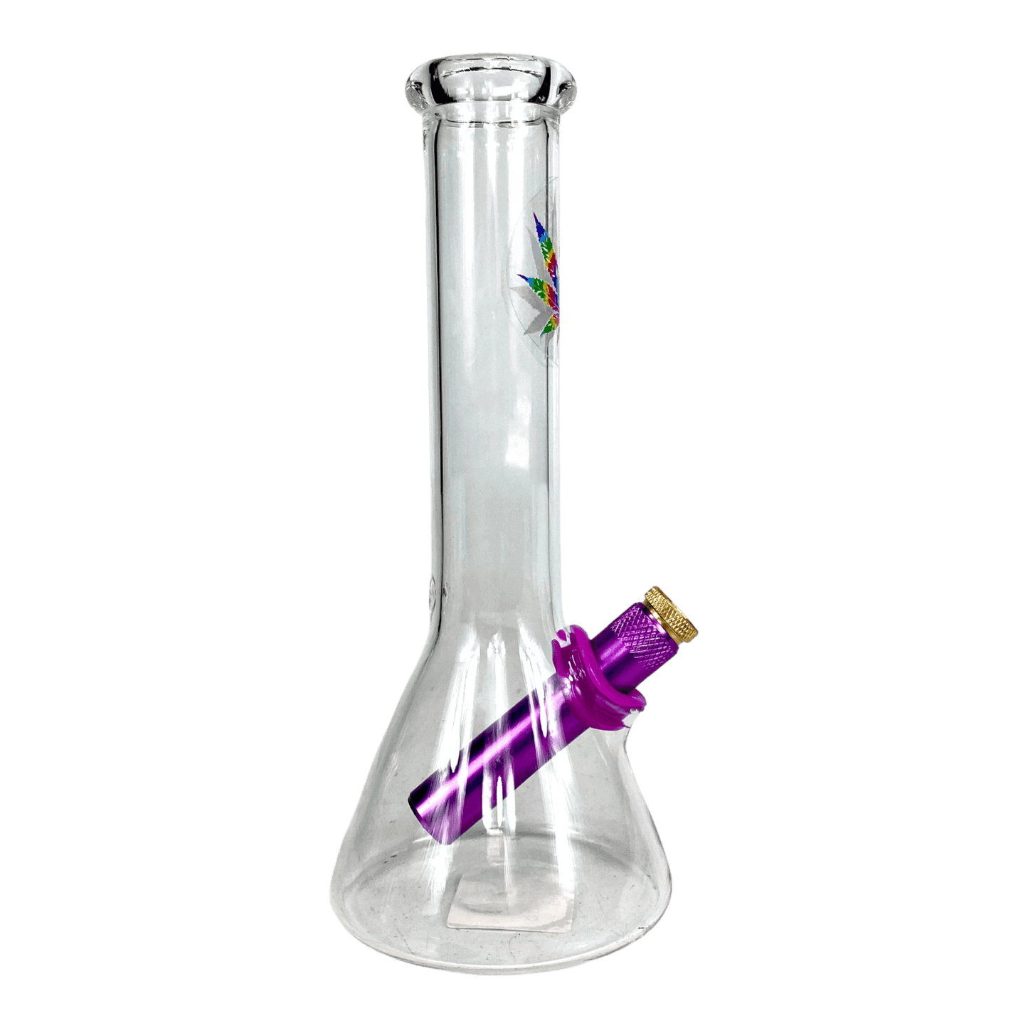 MWP Rainbow Leaf Bonza Beaker Bong 20cm - The Bong Baron