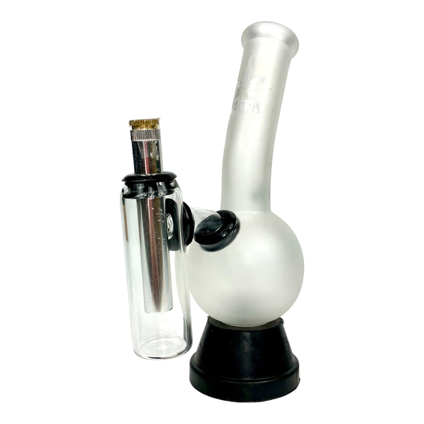 OngBay Frosted Glass Double Chamber Bong 23cm - The Bong Baron