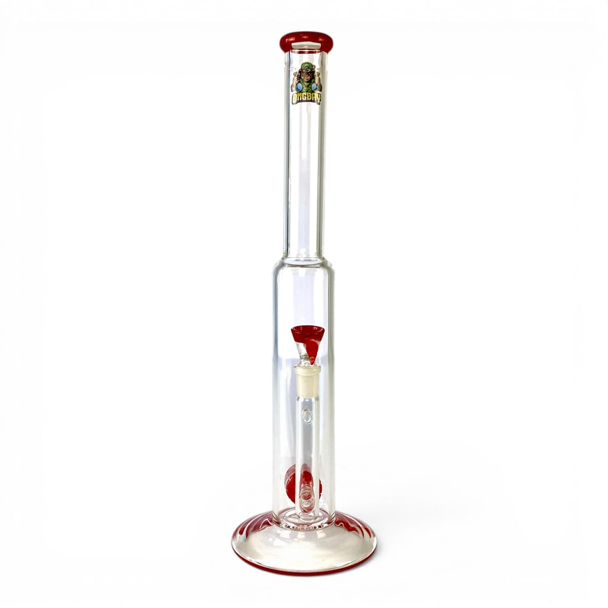 Ongbay Matrix Percolator Straight Tube Bong 40cm Red - The Bong Baron