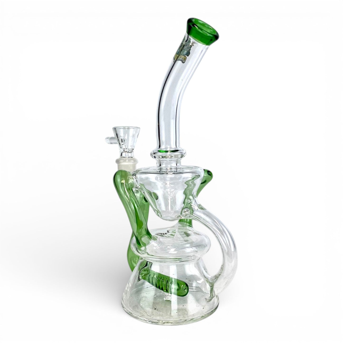 Ongbay Twisted Recycler Bong and Dab Rig 18cm Green - The Bong Baron