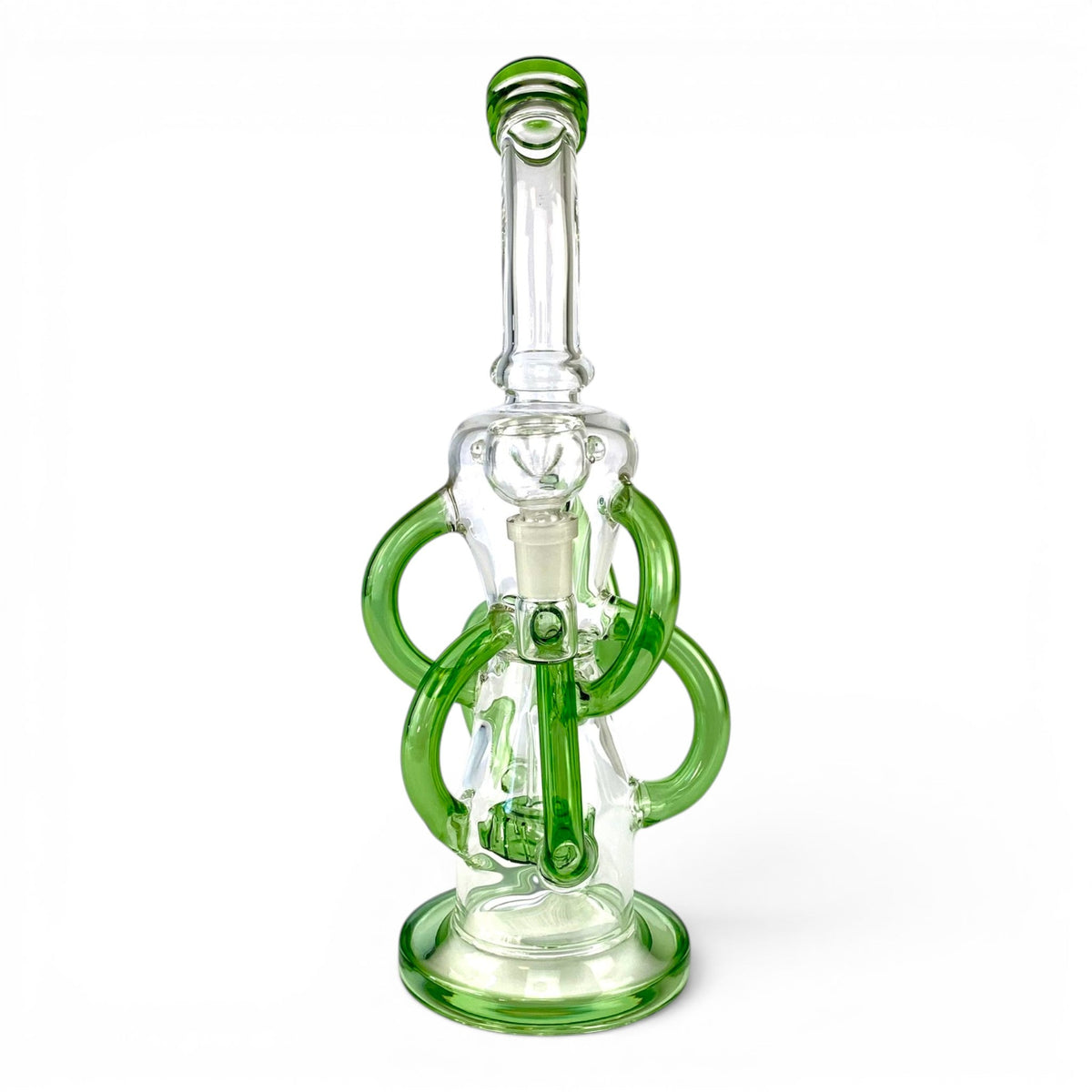 Orbit Drum Recycler Bong 32cm Green - The Bong Baron