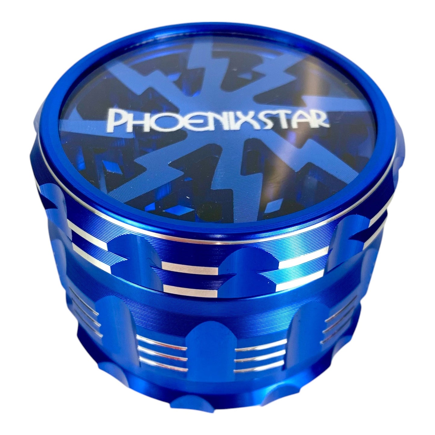 Phoenix 4 - Piece Herb Grinder with Lightning Bolt Design 60mm - The Bong Baron