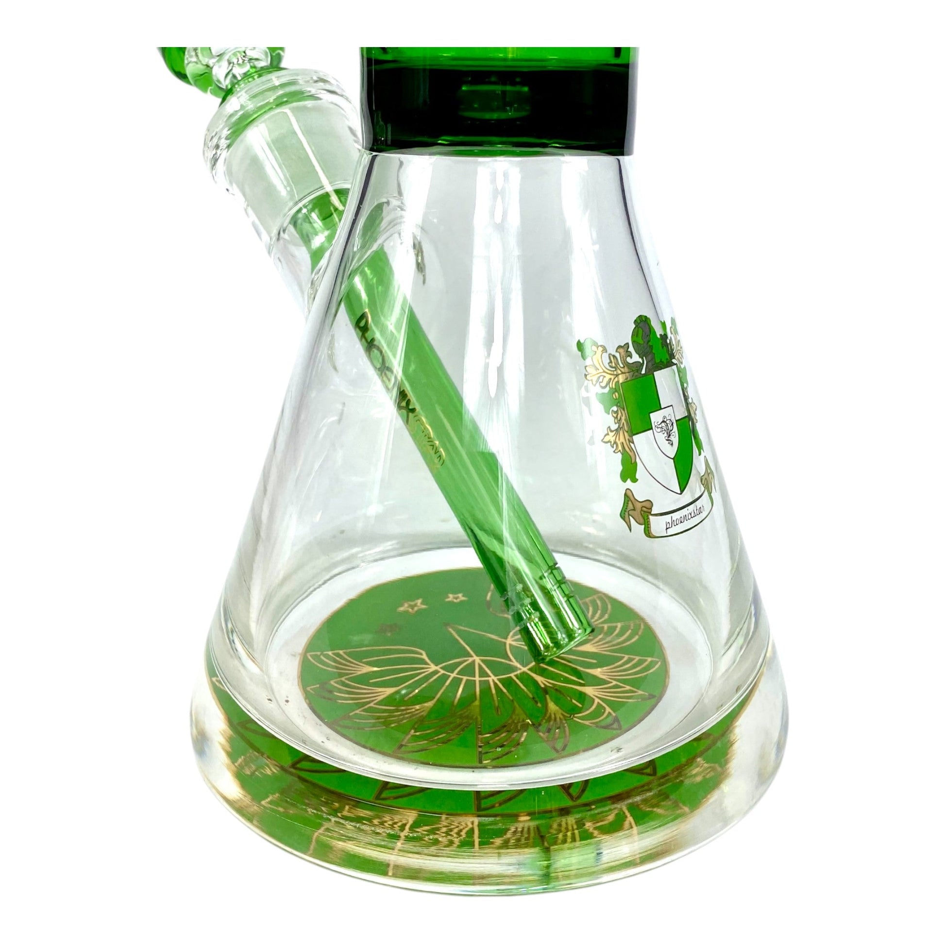 Phoenix 9mm Thick Heavy Duty Beaker Bong 30cm Green - The Bong Baron