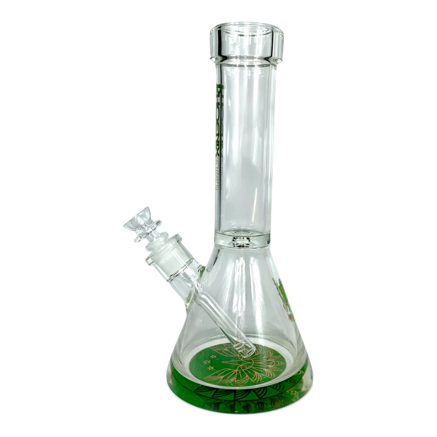 Phoenix 9mm Thick Heavy Duty Glass Beaker Bong 30cm Green - The Bong Baron