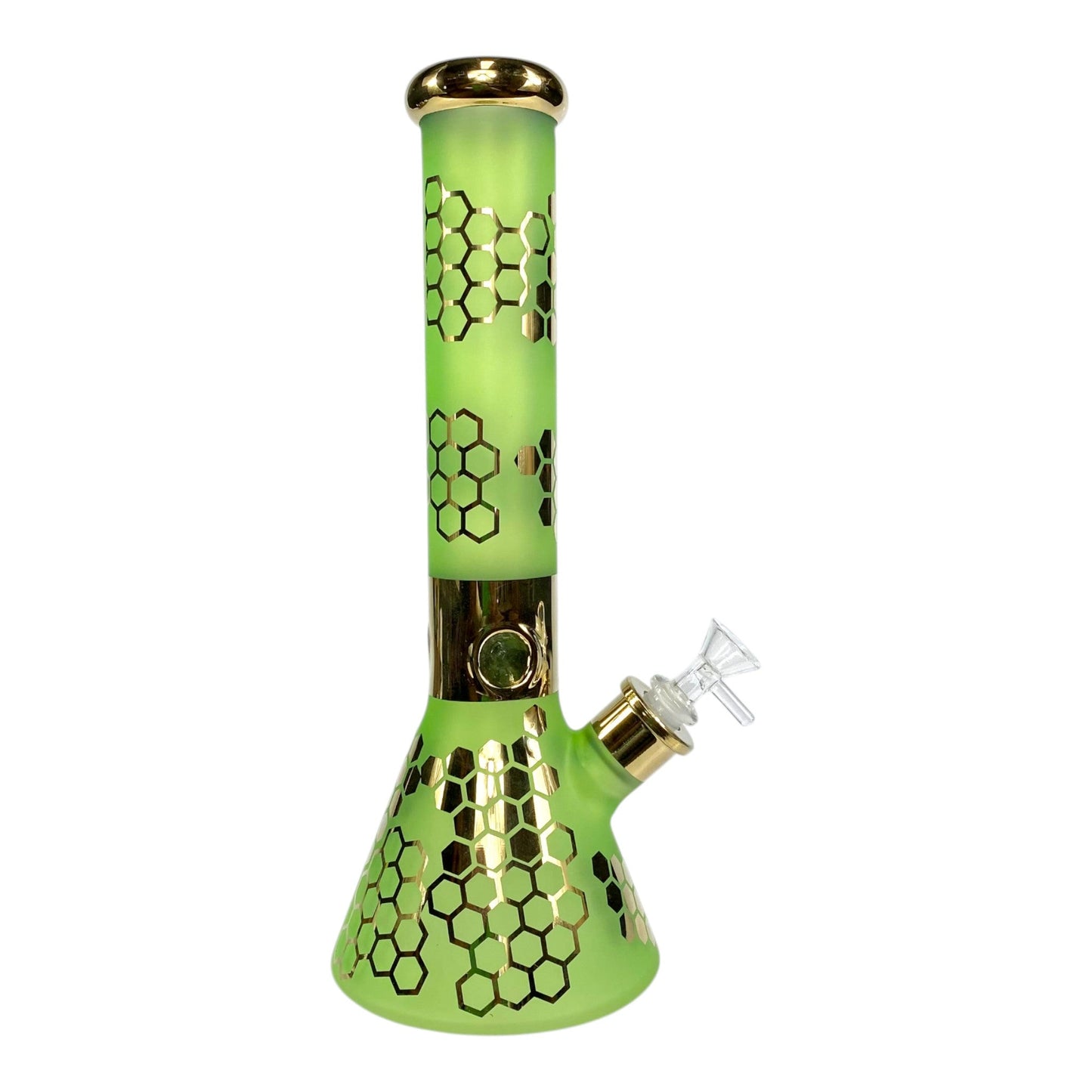 Phoenix Electroplated 7mm Thick Honeycomb Beaker Bong 32cm Green - The Bong Baron