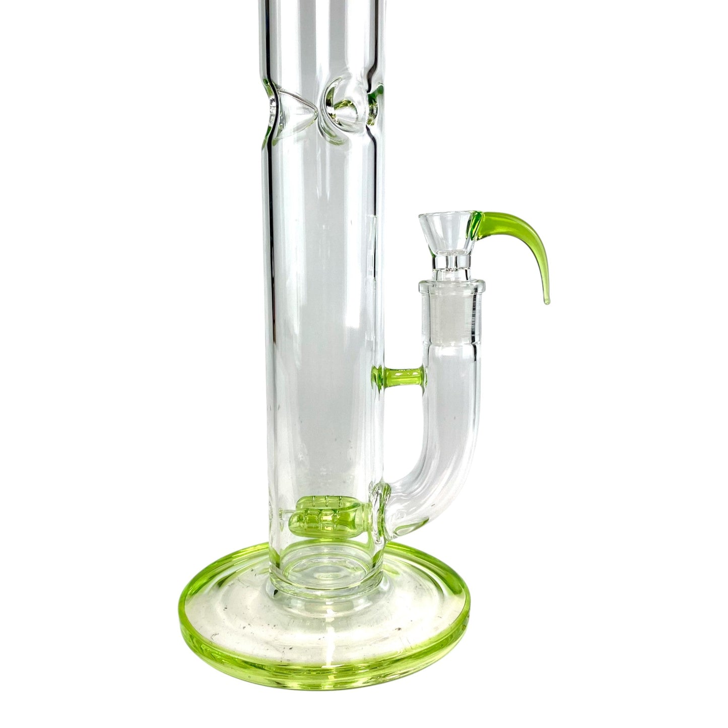 Phoenix Forked Perc Straight Tube 43cm Green - The Bong Baron