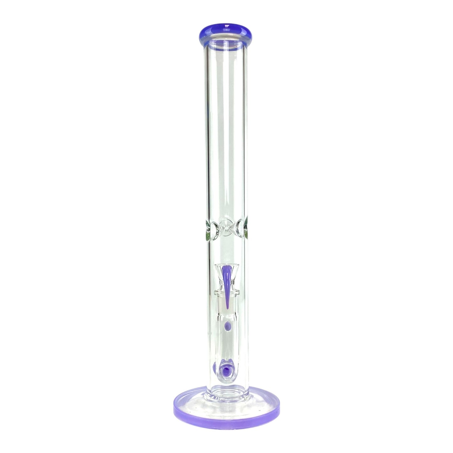 Phoenix Forked Perc Straight Tube Bong 43cm Purple - The Bong Baron