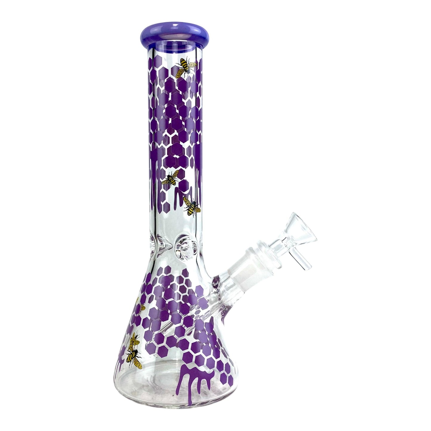Phoenix Honeycomb Glass Beaker Bong Purple 25cm - The Bong Baron