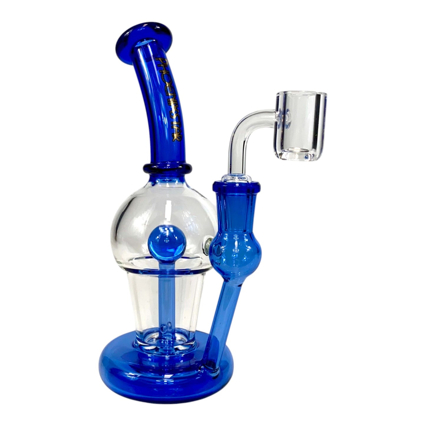 Phoenix Inline Perc Dab Rig – 19cm Blue - The Bong Baron