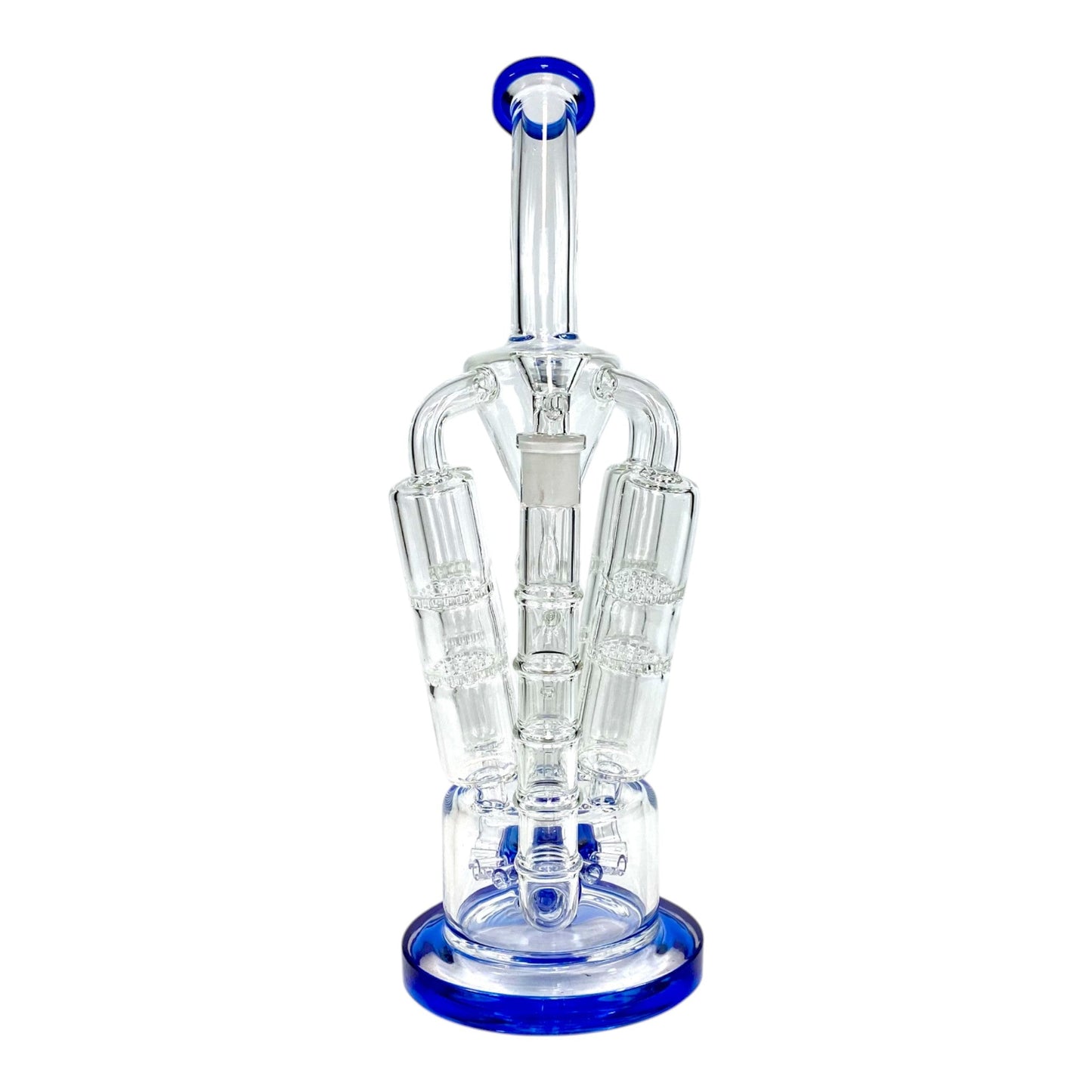 Phoenix Multi Perc Recycler Bong 35cm Blue - The Bong Baron