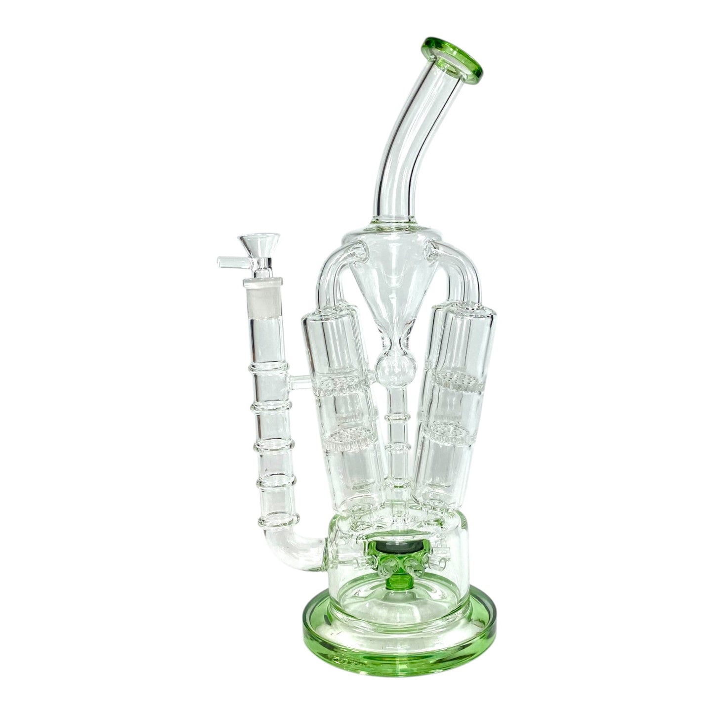 Phoenix Multi Perc Recycler Bong – 35cm Green - The Bong Baron