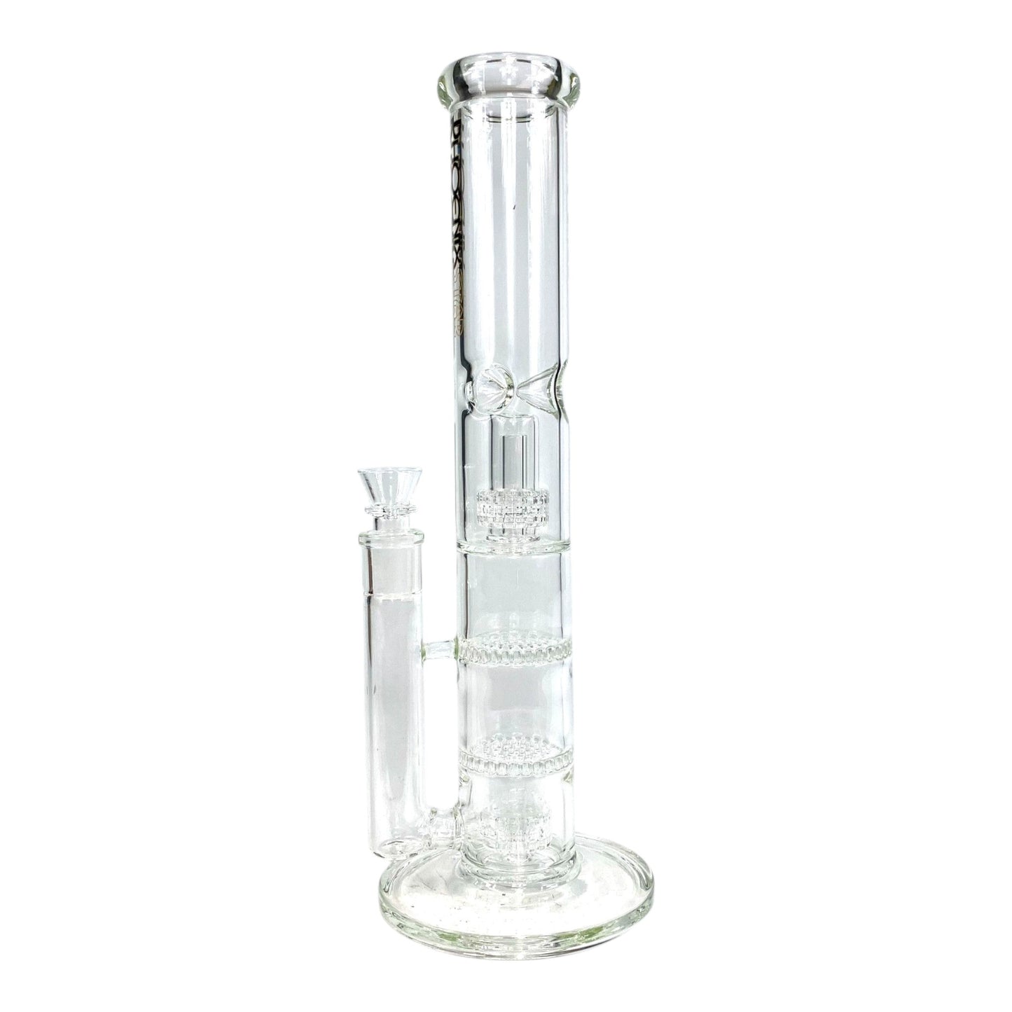Phoenix Quad Perc Straight Tube Bong 35cm - The Bong Baron