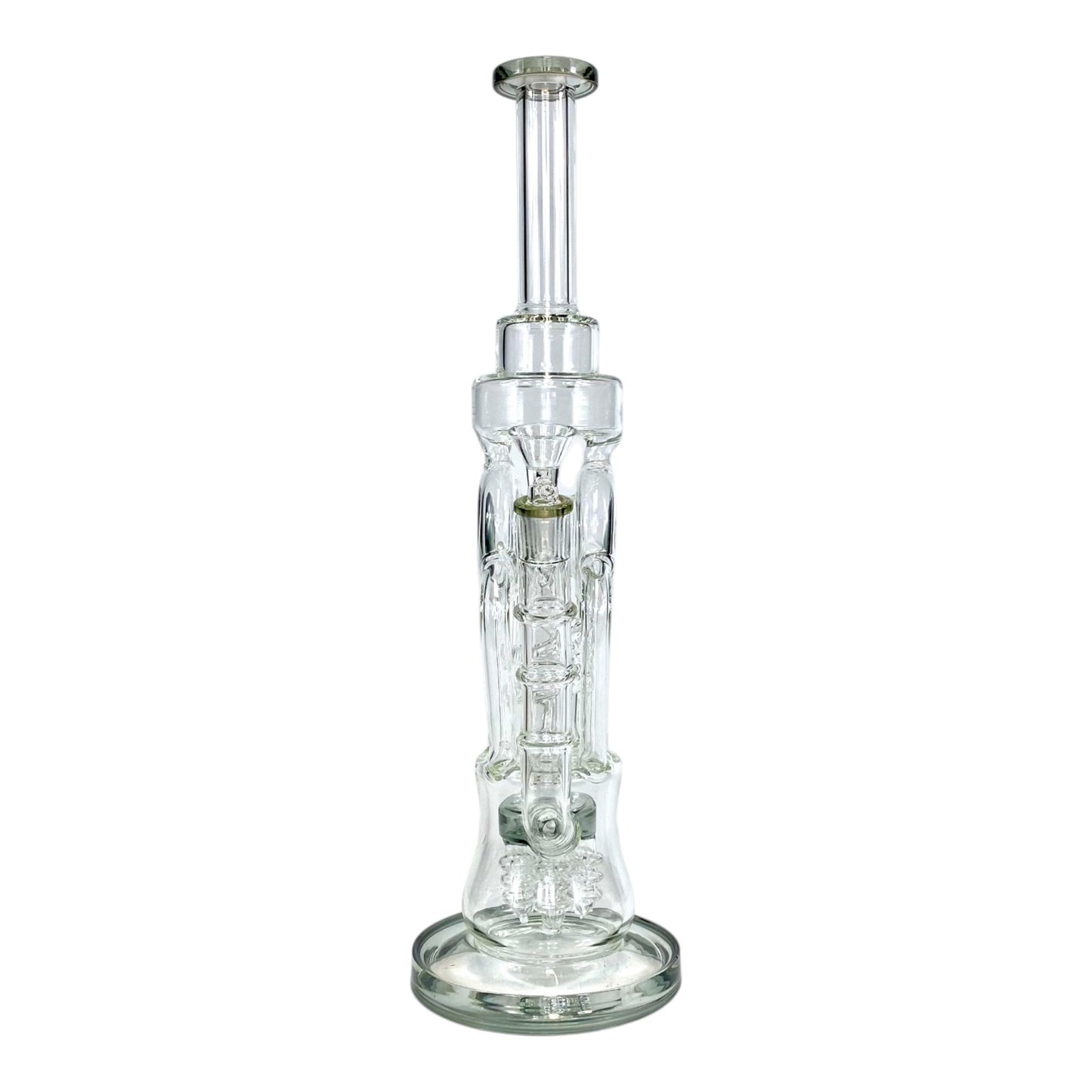 Phoenix Screw Percolator Recycler Bong – 40cm Ash Green - The Bong Baron
