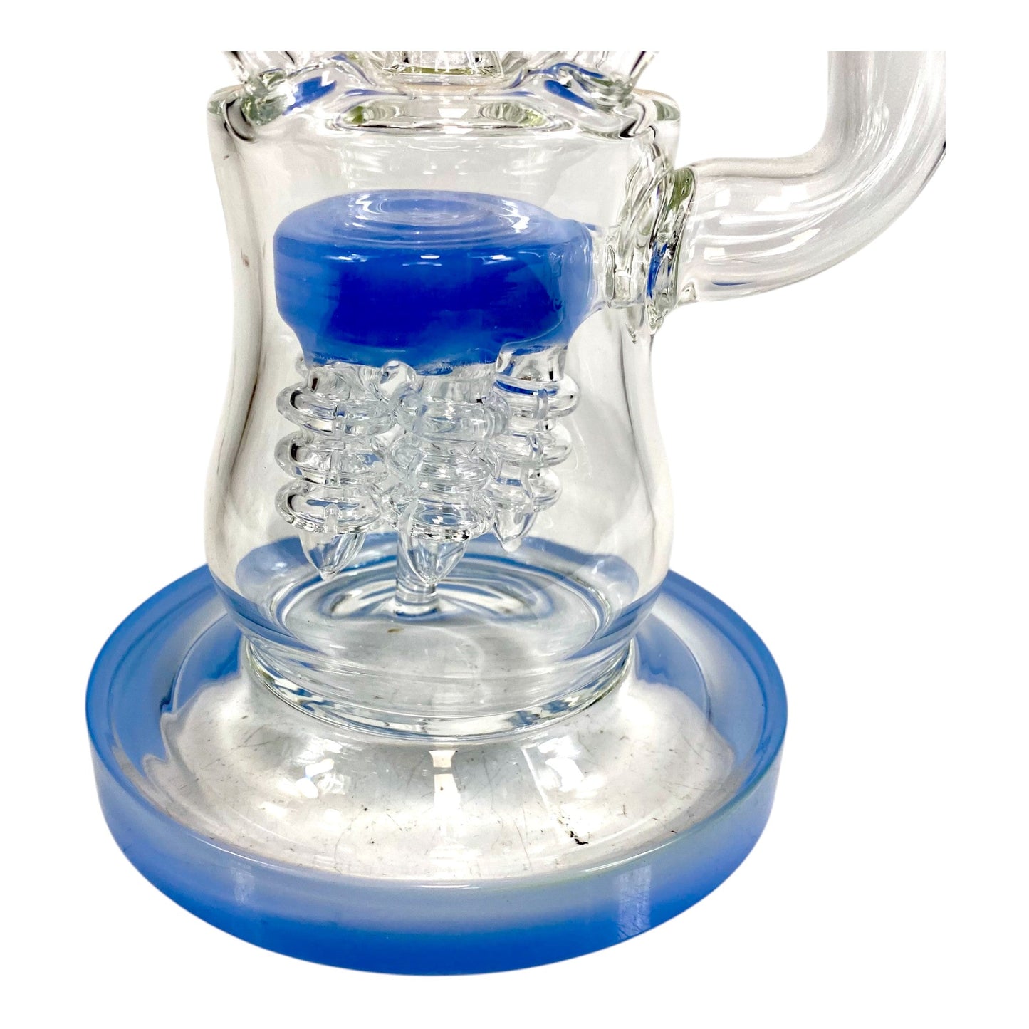 Phoenix Screw Percolator Recycler Bong 40cm Blue - The Bong Baron