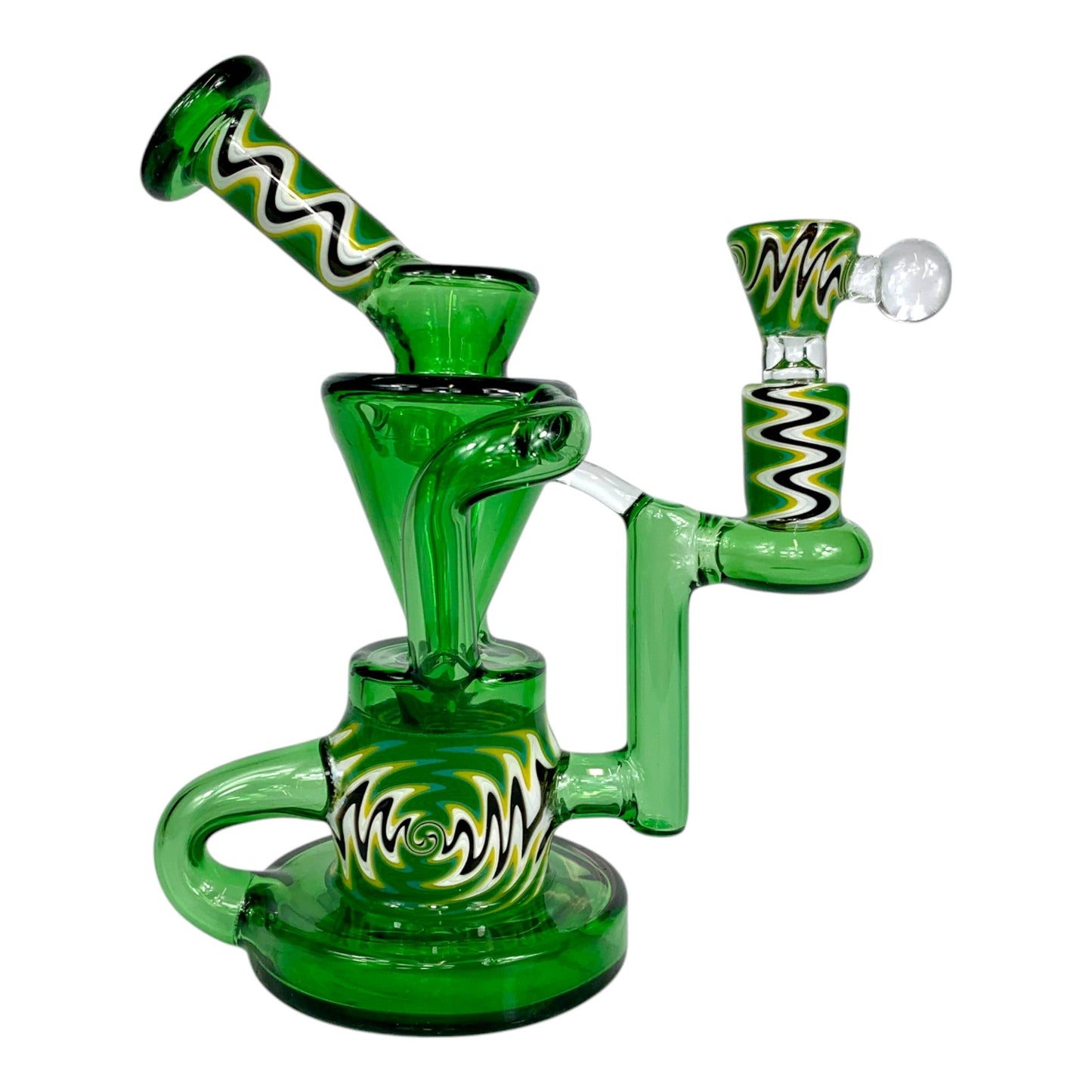 Phoenix Star 4 - Piece Bong and Dab Rig Set 16cm – Green Swirl - The Bong Baron