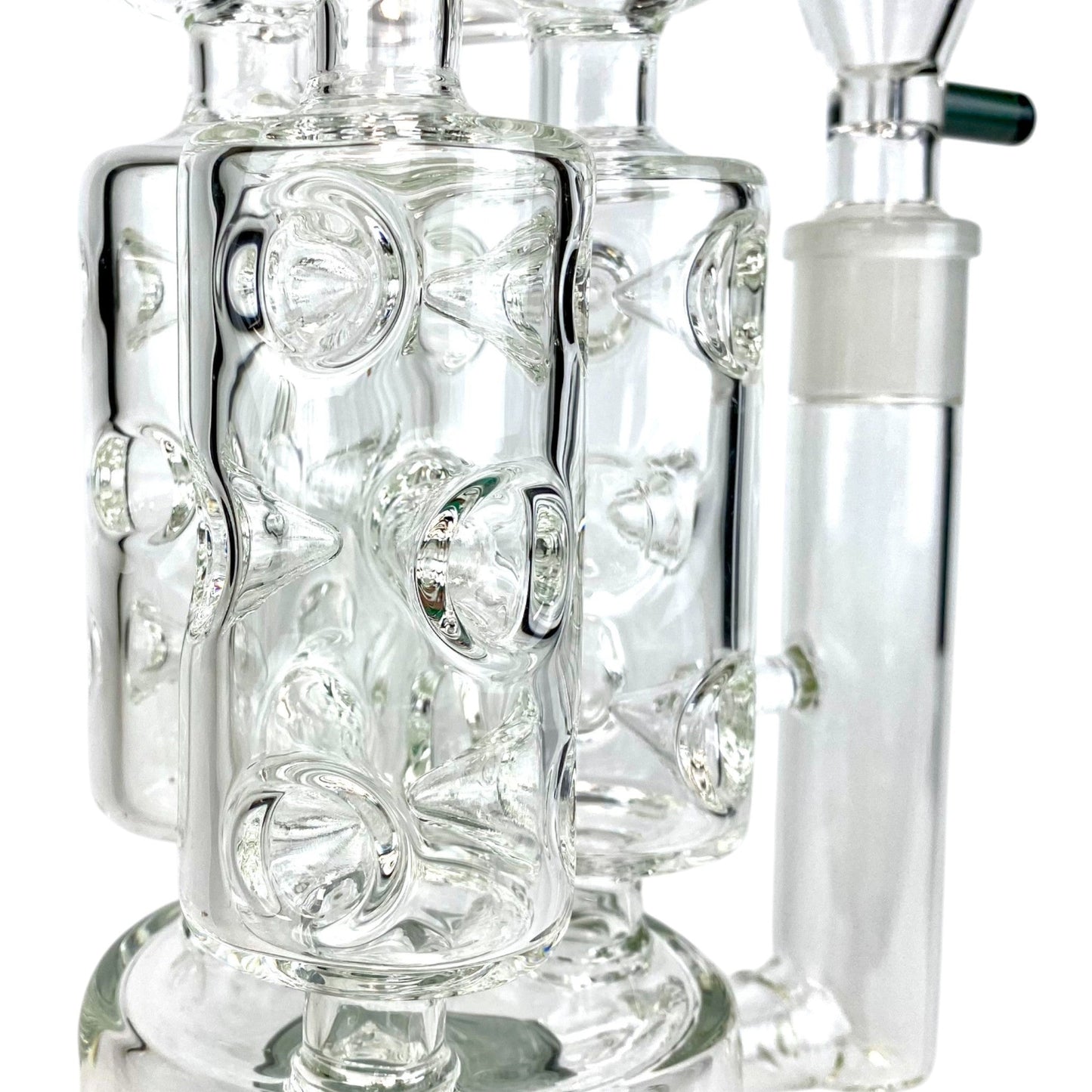 Phoenix Triple Barrel Screw Perc Bong 50cm Ash Green - The Bong Baron