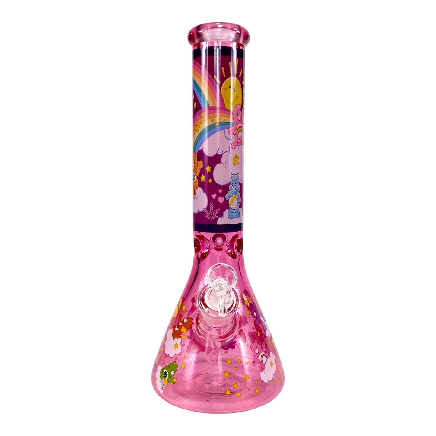 Rainbow Don't care Bare Beaker Bong 35cm - The Bong Baron