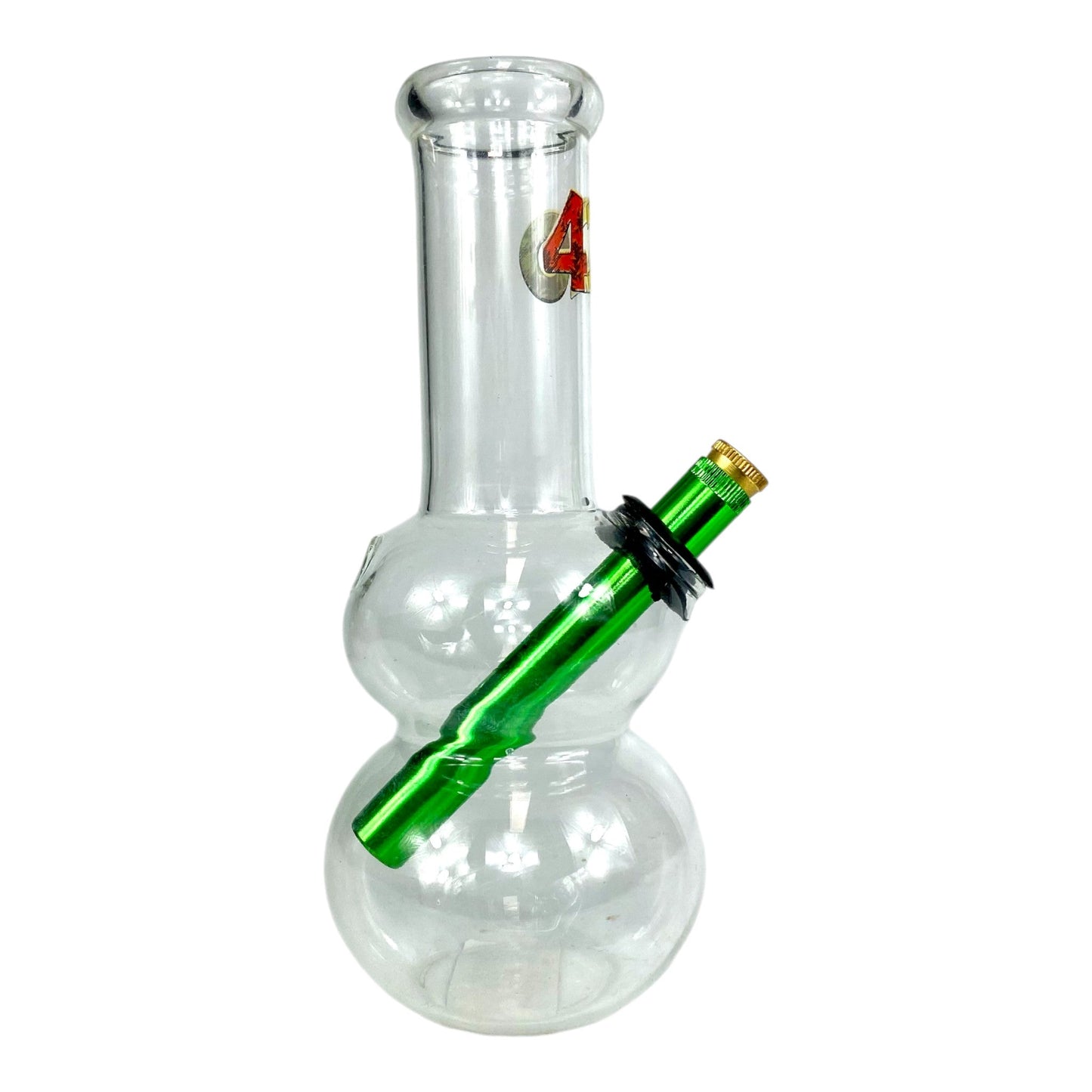 Rasta 420 Double Bubble Glass Bong 20cm - The Bong Baron