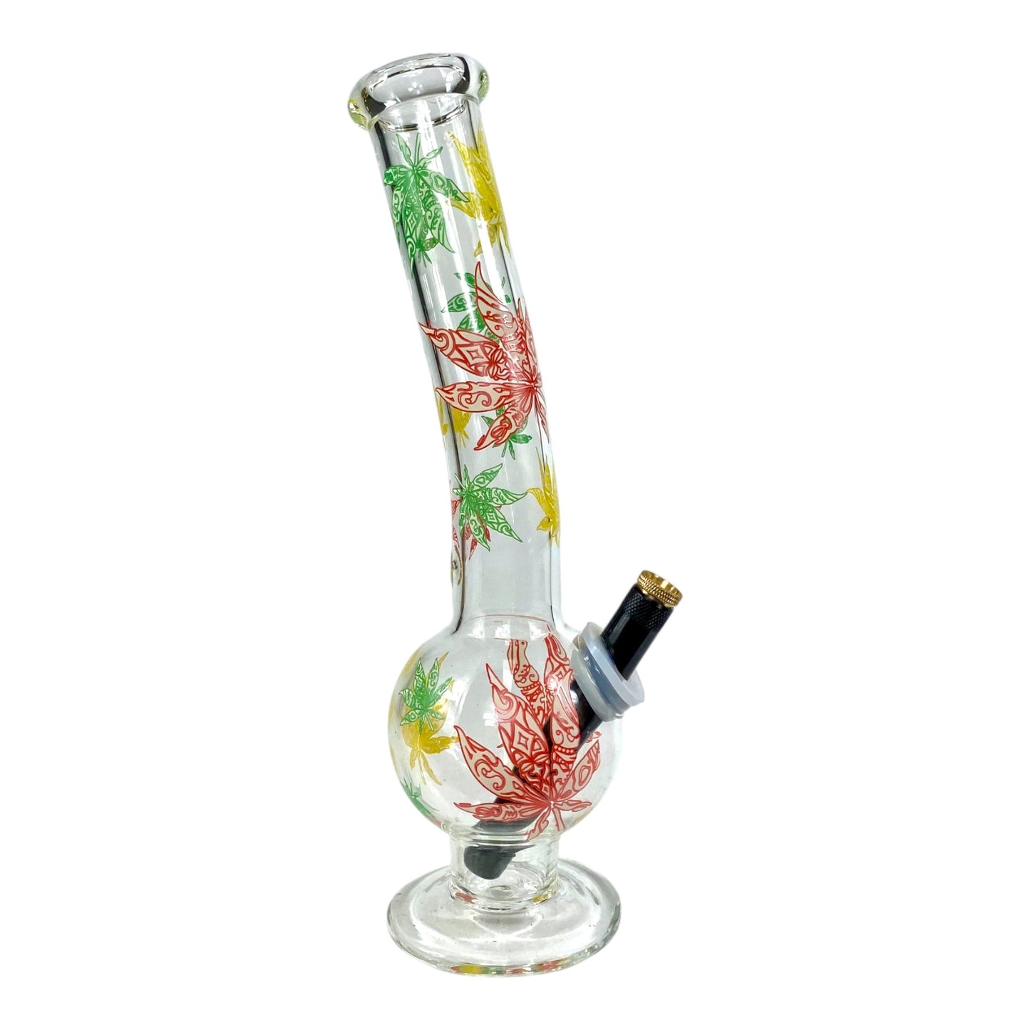 Rasta Leaf Bubble Bong 30cm - The Bong Baron